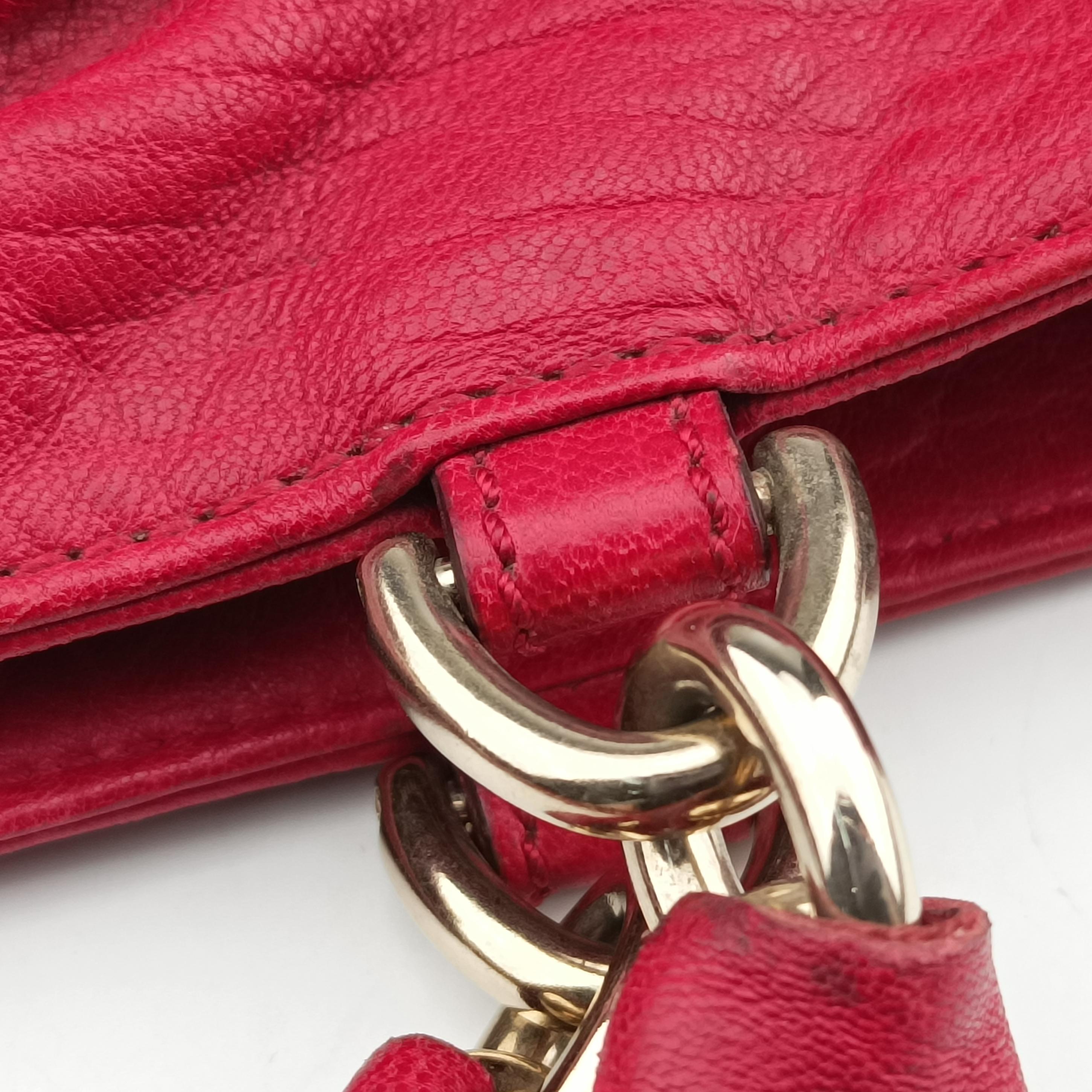 Pre-owned Fendi Mia Red Leather 8BR616 shoulderbag | stylenewstar