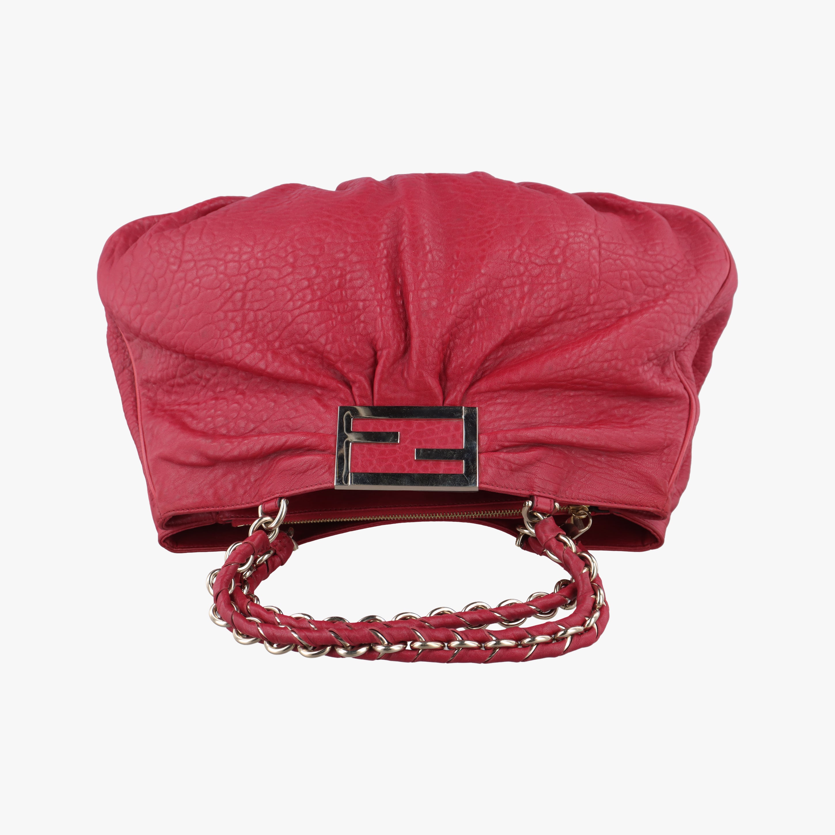 Pre-owned Fendi Mia Red Leather 8BR616 shoulderbag | stylenewstar