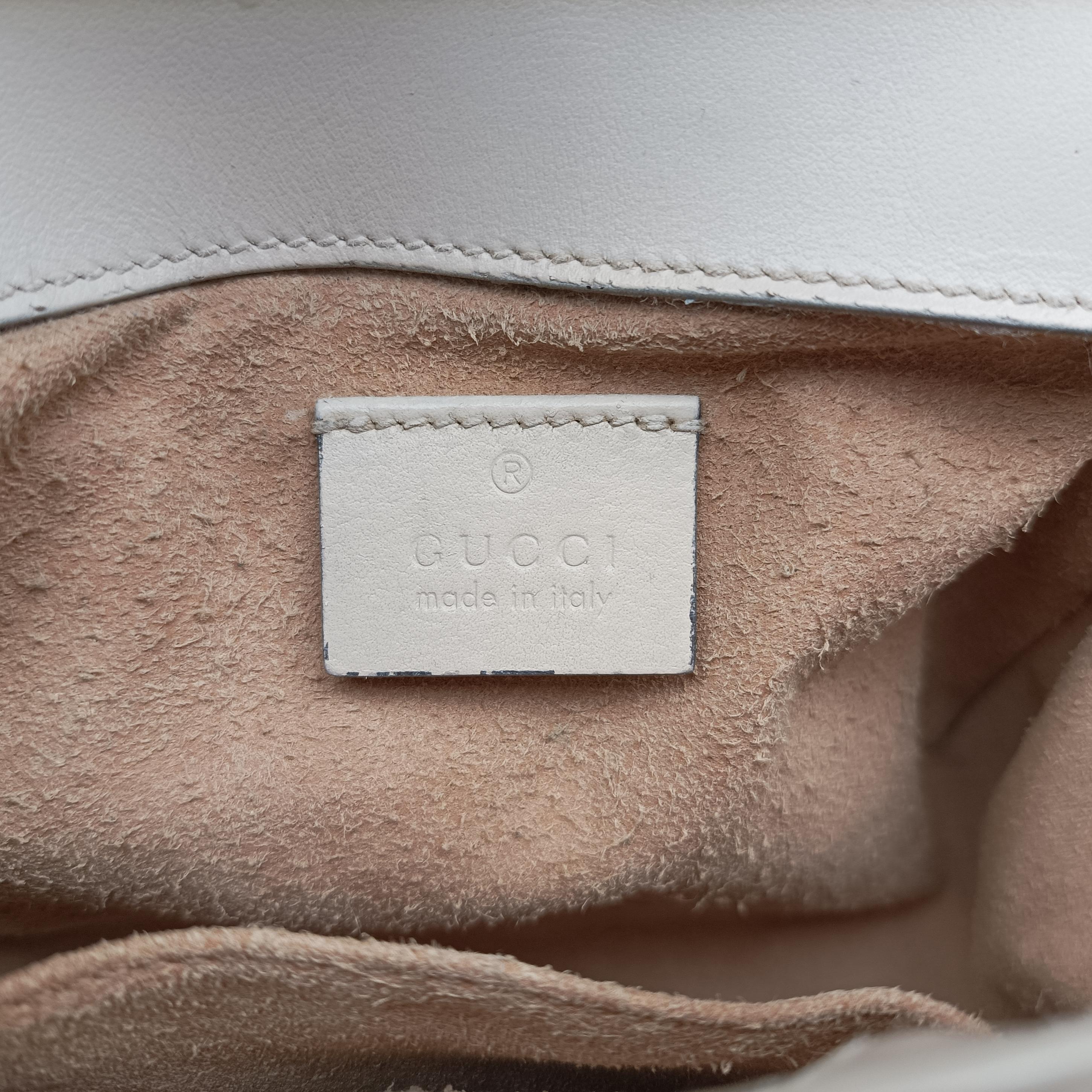 Pre-owned Gucci GG Marmont White Leather 547260 shoulderbag | stylenewstar