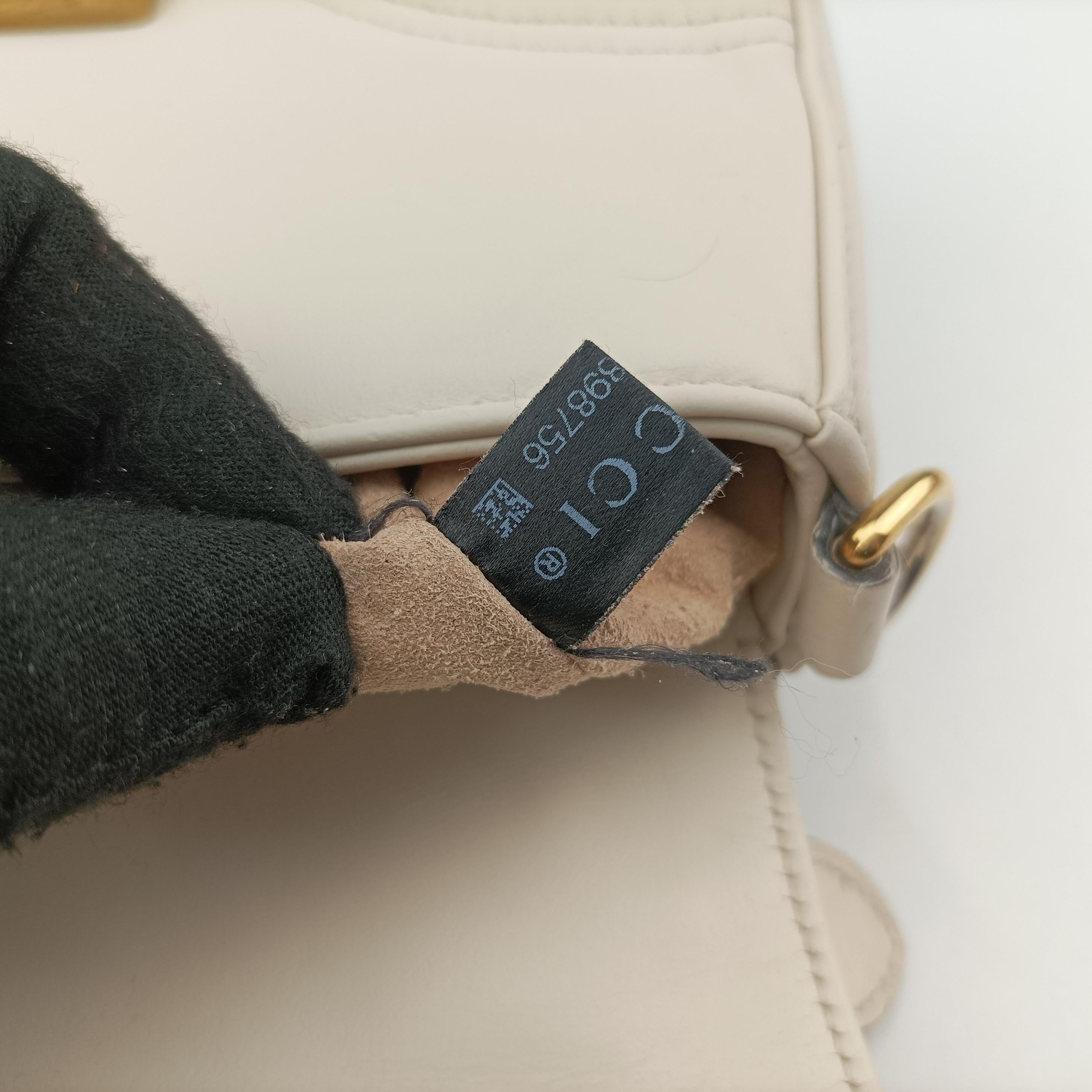Pre-owned Gucci GG Marmont White Leather 547260 shoulderbag | stylenewstar
