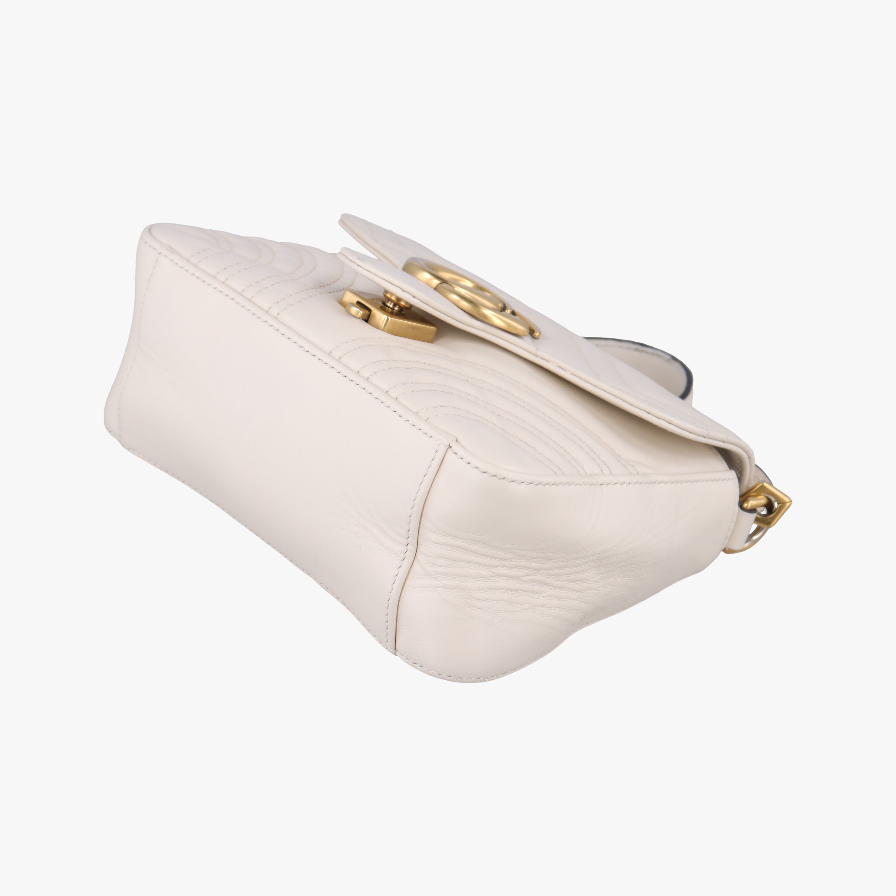 Pre-owned Gucci GG Marmont White Leather 547260 shoulderbag | stylenewstar