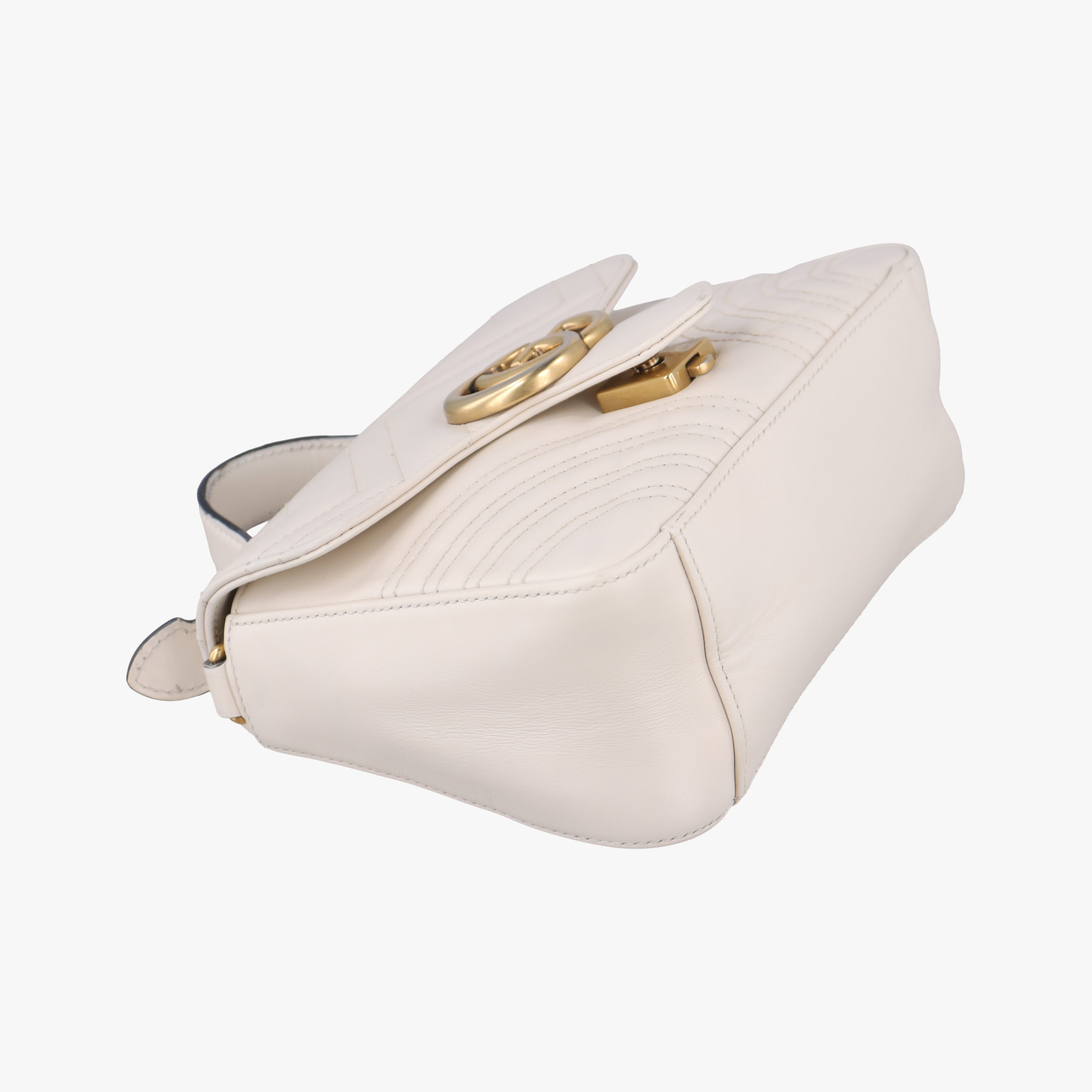 Pre-owned Gucci GG Marmont White Leather 547260 shoulderbag | stylenewstar