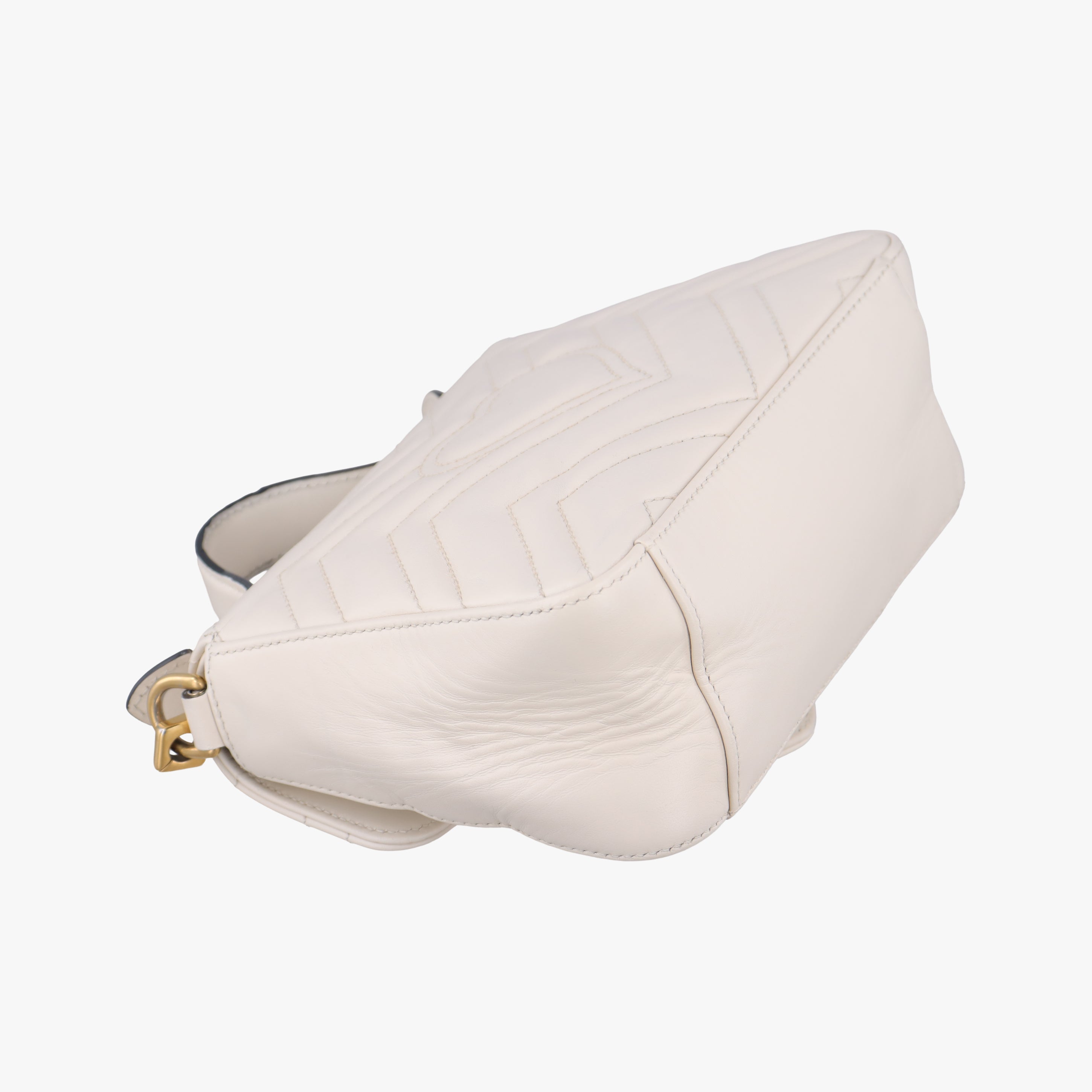 Pre-owned Gucci GG Marmont White Leather 547260 shoulderbag | stylenewstar