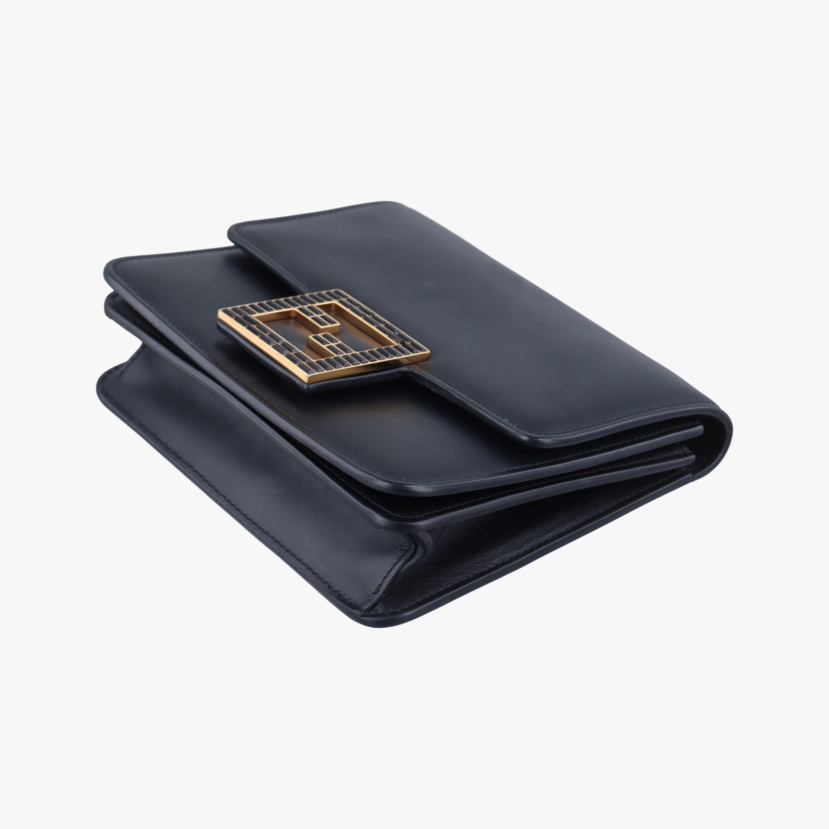 Pre-owned Fendi Fab Black Leather 8BT326 shoulderbag | stylenewstar