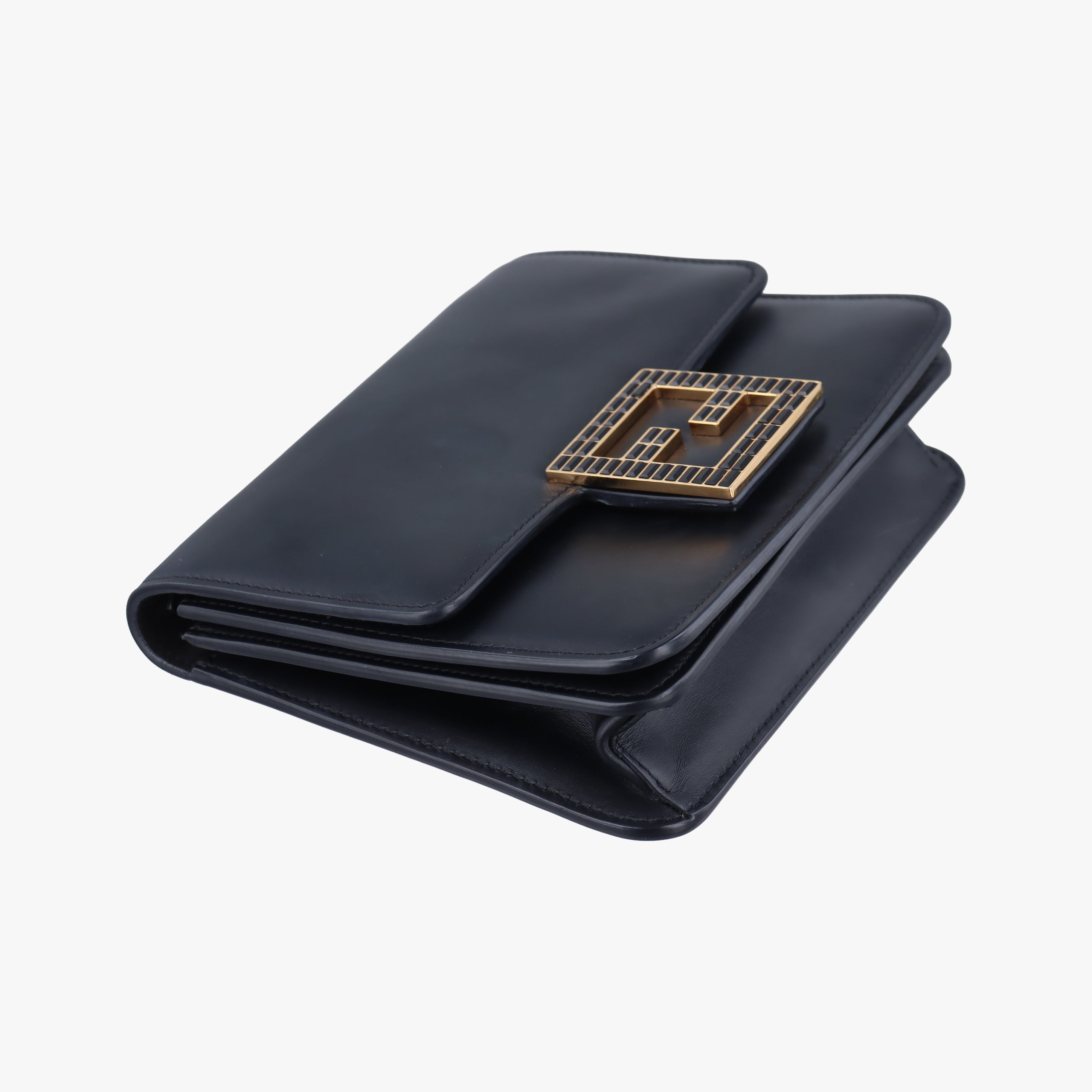 Pre-owned Fendi Fab Black Leather 8BT326 shoulderbag | stylenewstar