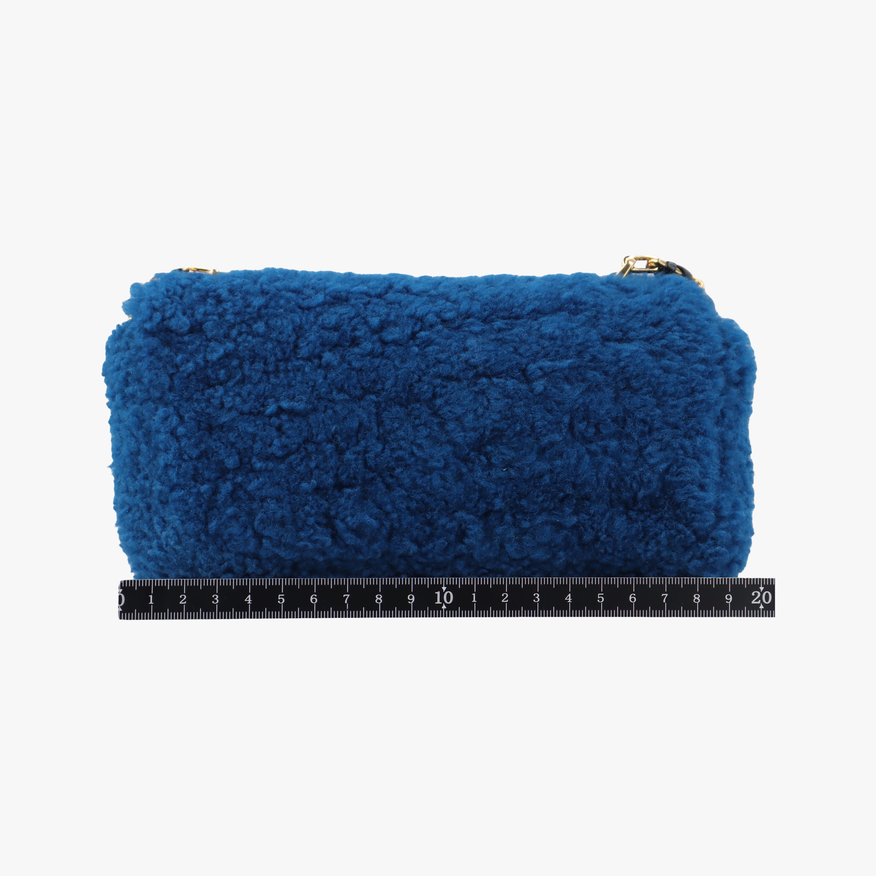 Pre-owned Fendi Mini Be Baguette Navy fur 8M0315 shoulderbag | stylenewstar