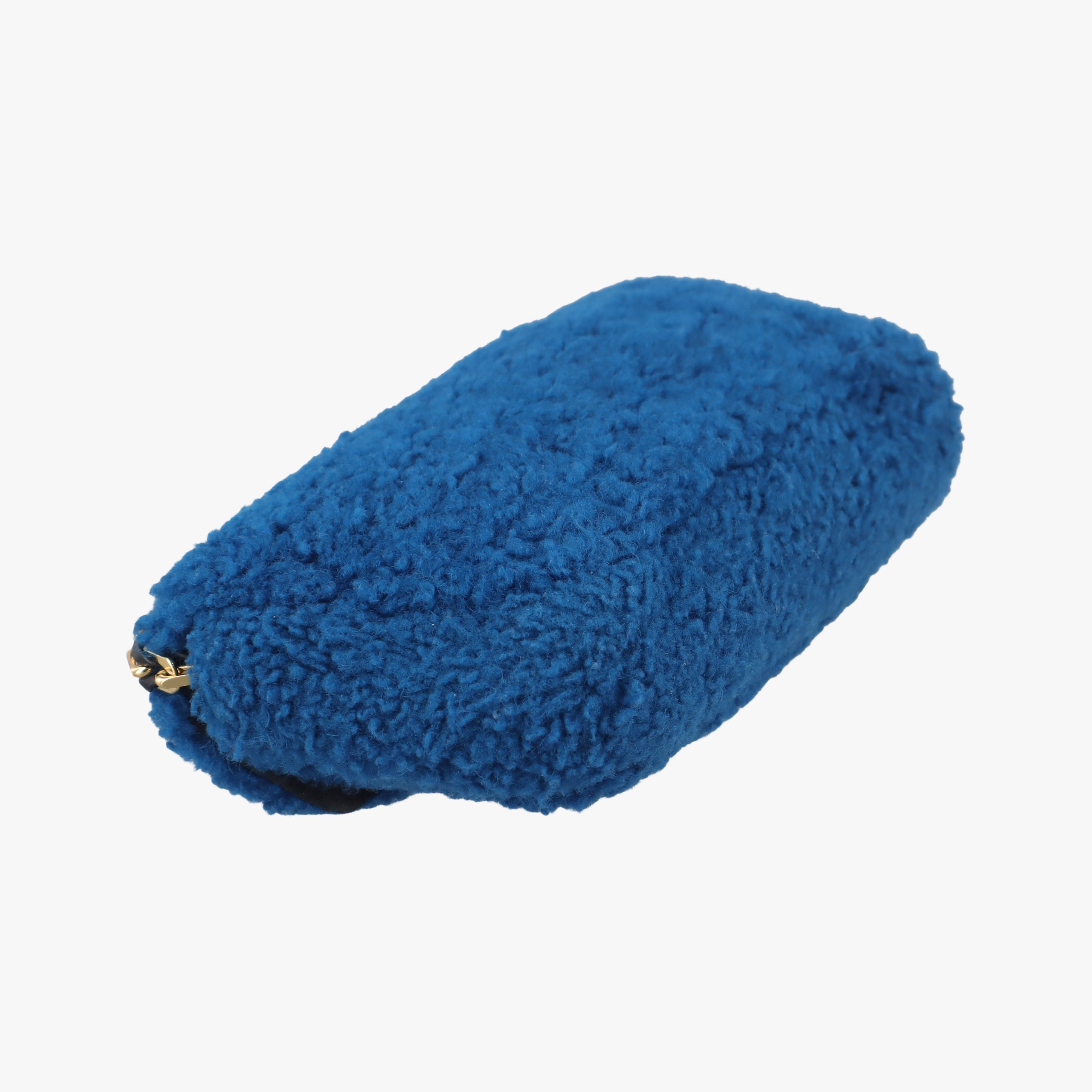 Pre-owned Fendi Mini Be Baguette Navy fur 8M0315 shoulderbag | stylenewstar