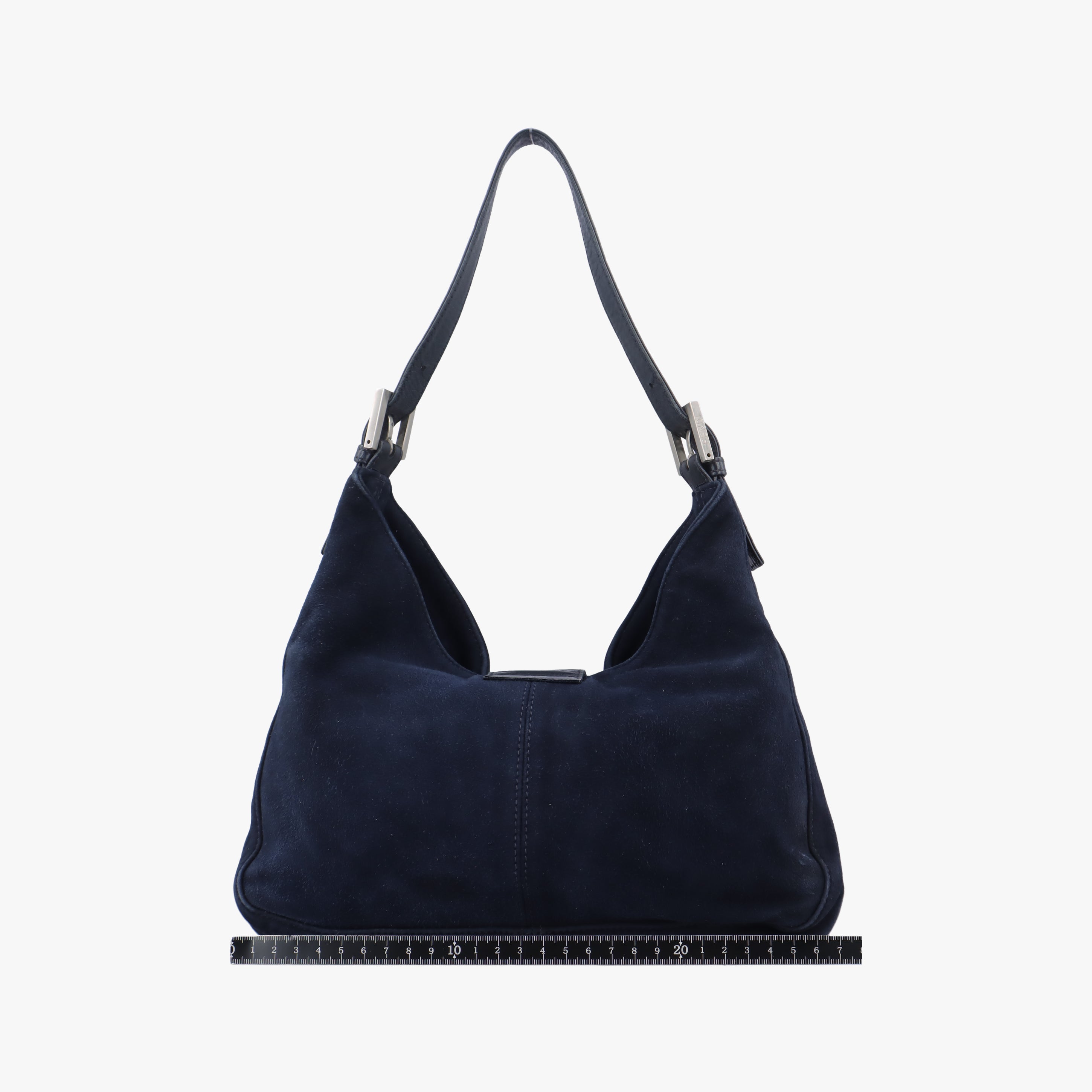 Pre-owned Fendi Mamma Bucket Navy suede 22112 shoulderbag | stylenewstar
