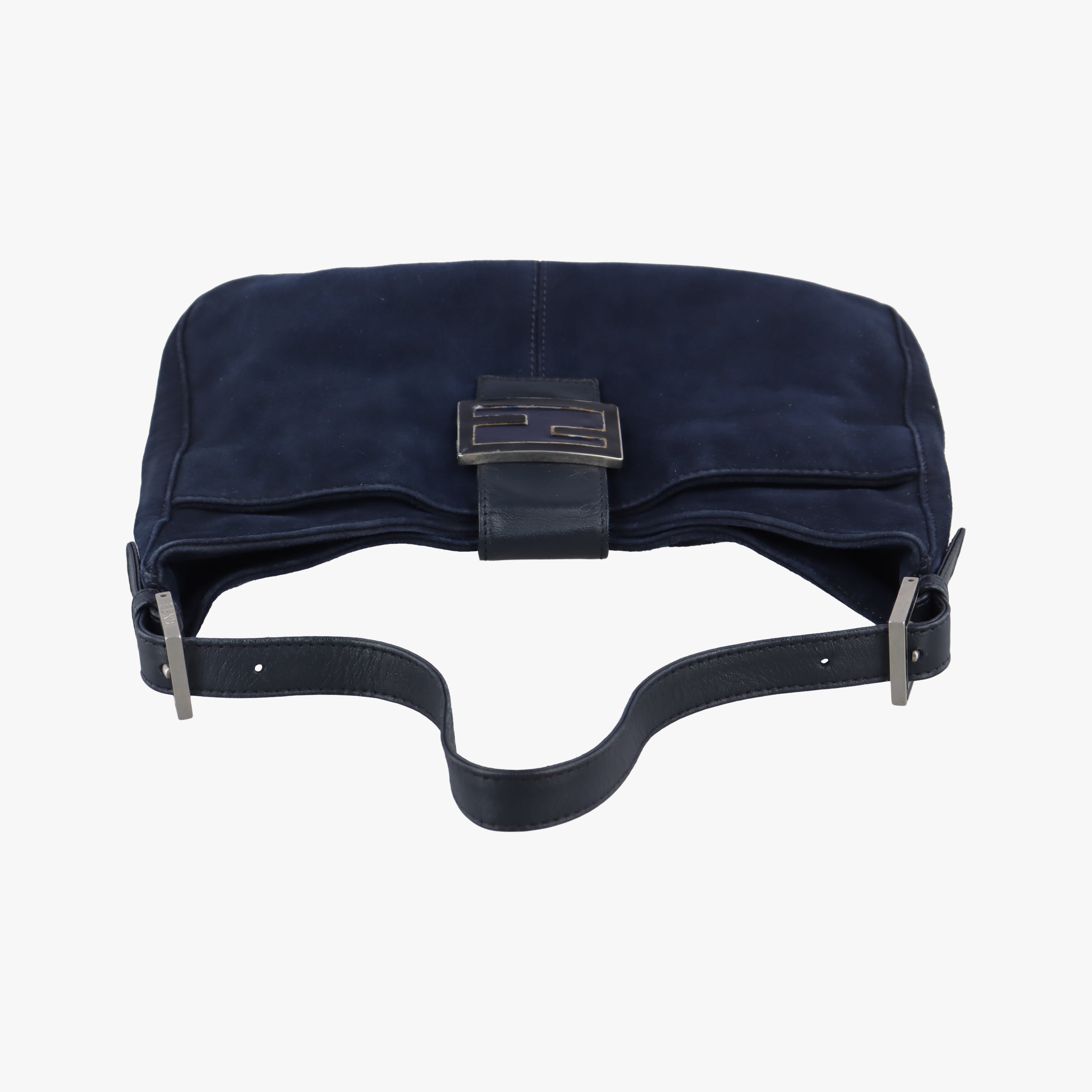 Pre-owned Fendi Mamma Bucket Navy suede 22112 shoulderbag | stylenewstar