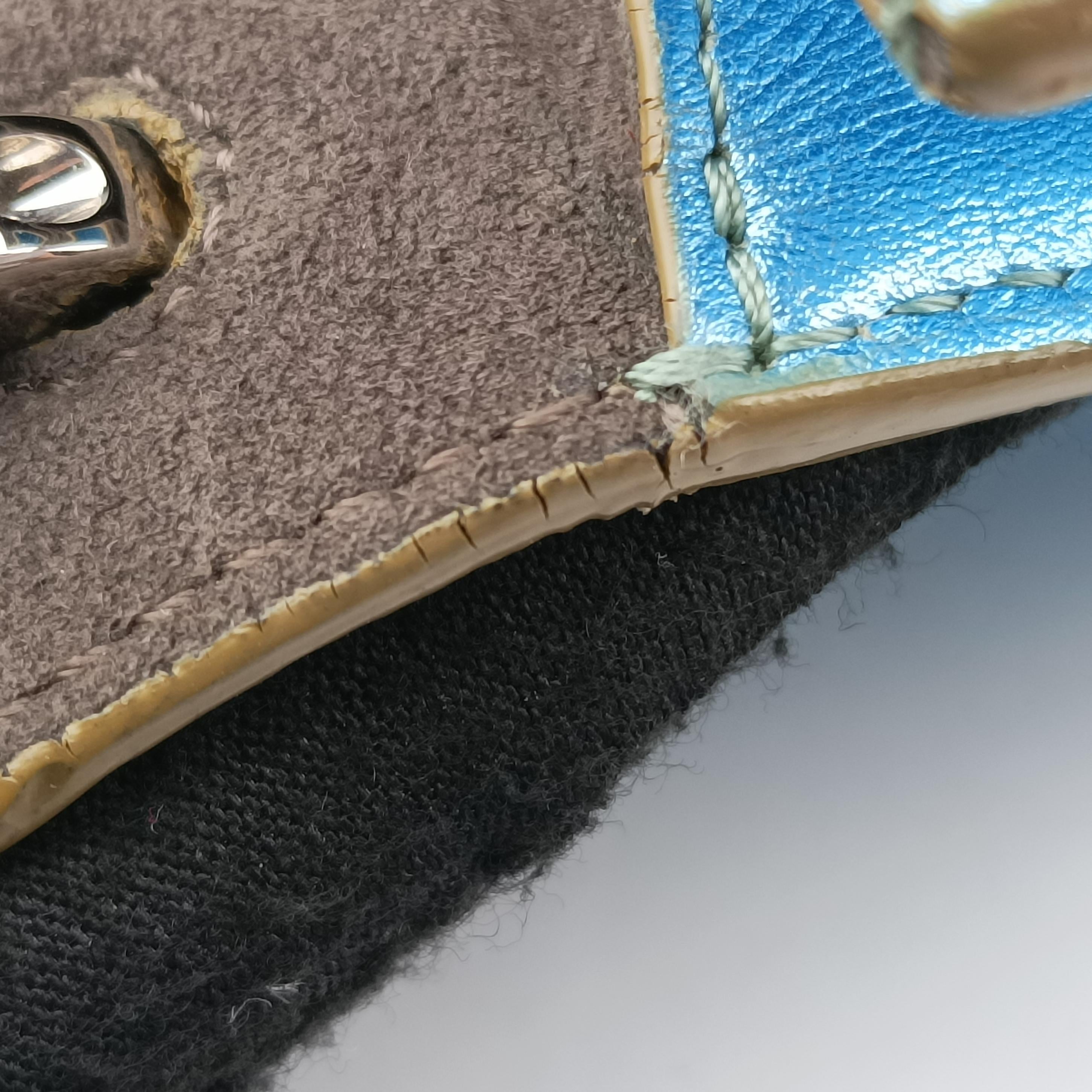 Vintage Fendi studded Kan I Blue Leather 8M0381 shoulderbag | stylenewstar