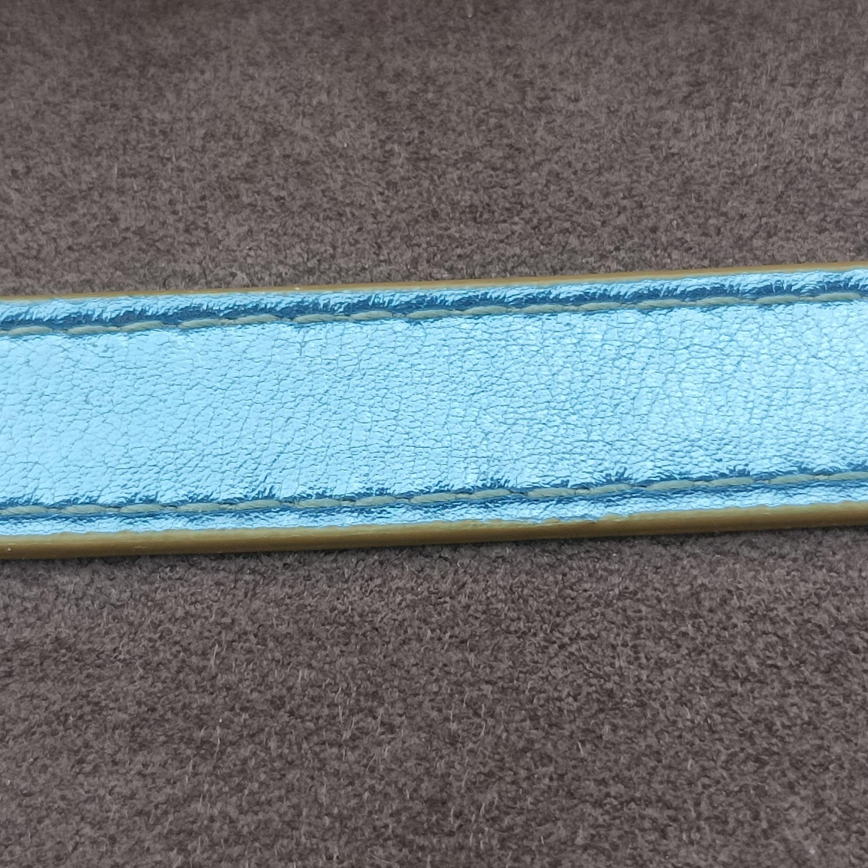 Vintage Fendi studded Kan I Blue Leather 8M0381 shoulderbag | stylenewstar