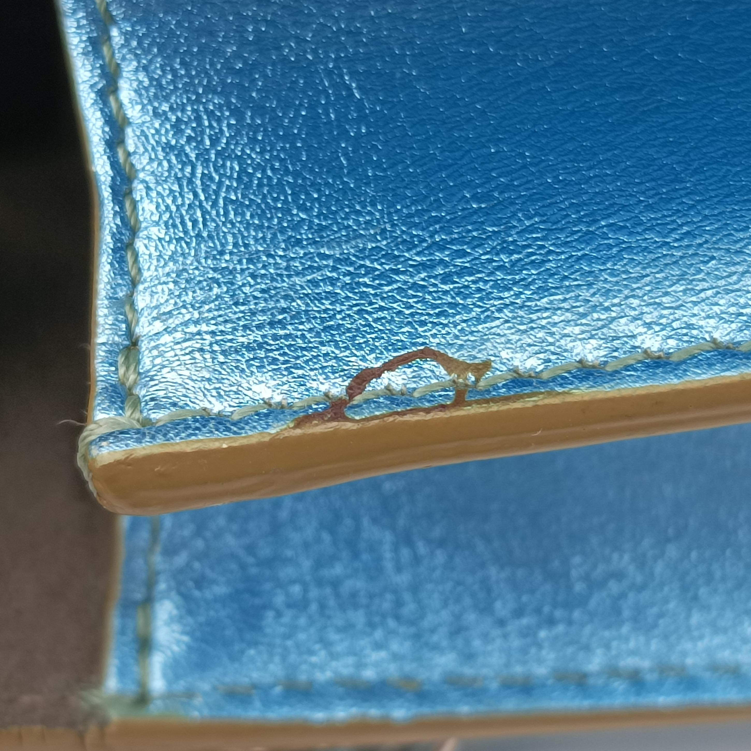 Vintage Fendi studded Kan I Blue Leather 8M0381 shoulderbag | stylenewstar