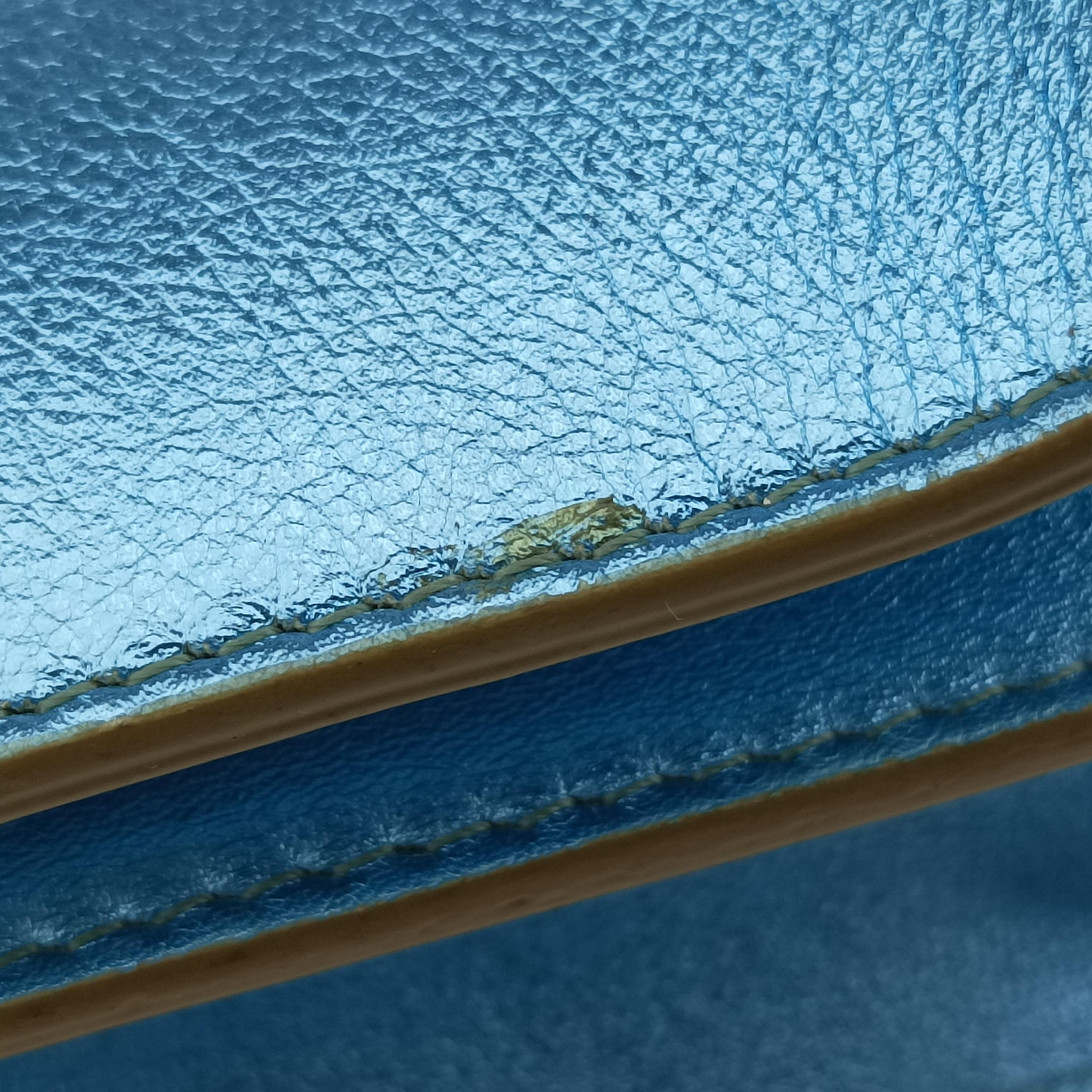 Vintage Fendi studded Kan I Blue Leather 8M0381 shoulderbag | stylenewstar