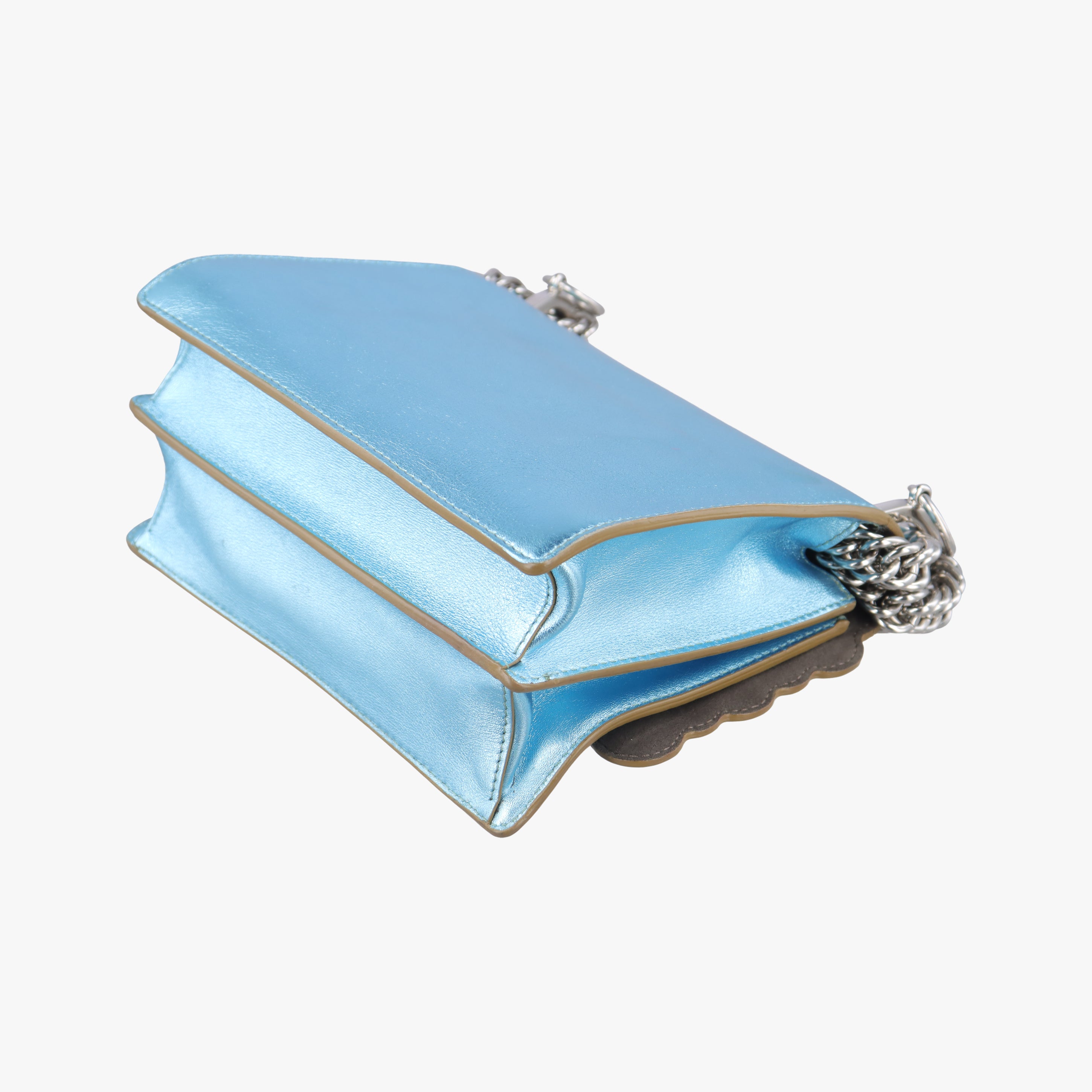 Vintage Fendi studded Kan I Blue Leather 8M0381 shoulderbag | stylenewstar