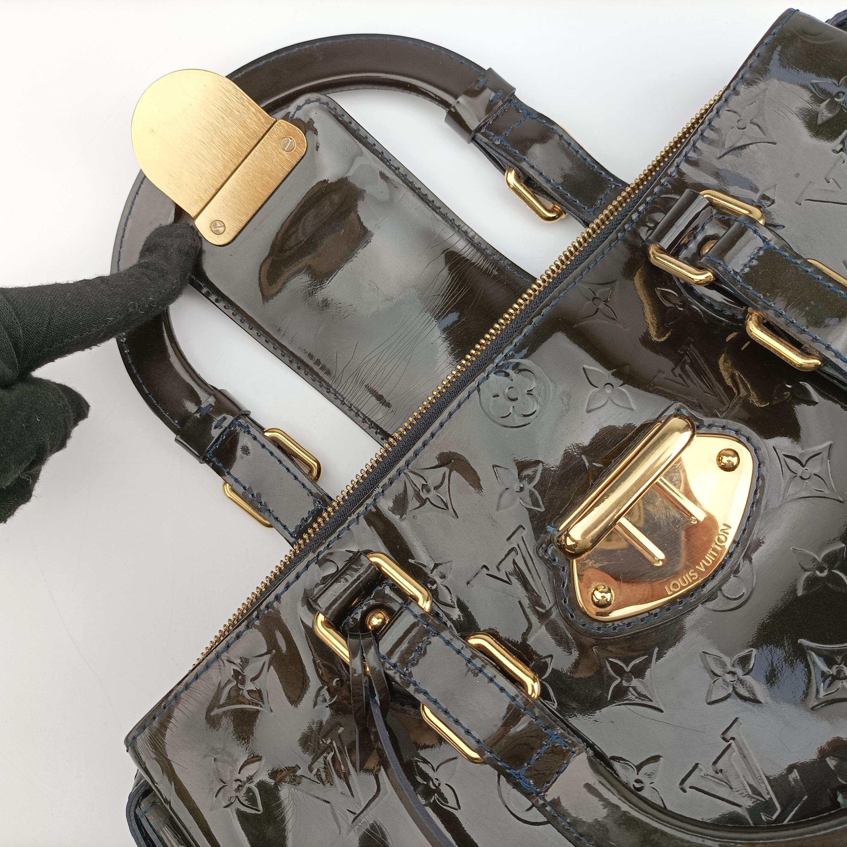 Pre-owned Louis Vuitton MELROSE AVENUE Bleu Nuit Vernis M93756 handbag | stylenewstar
