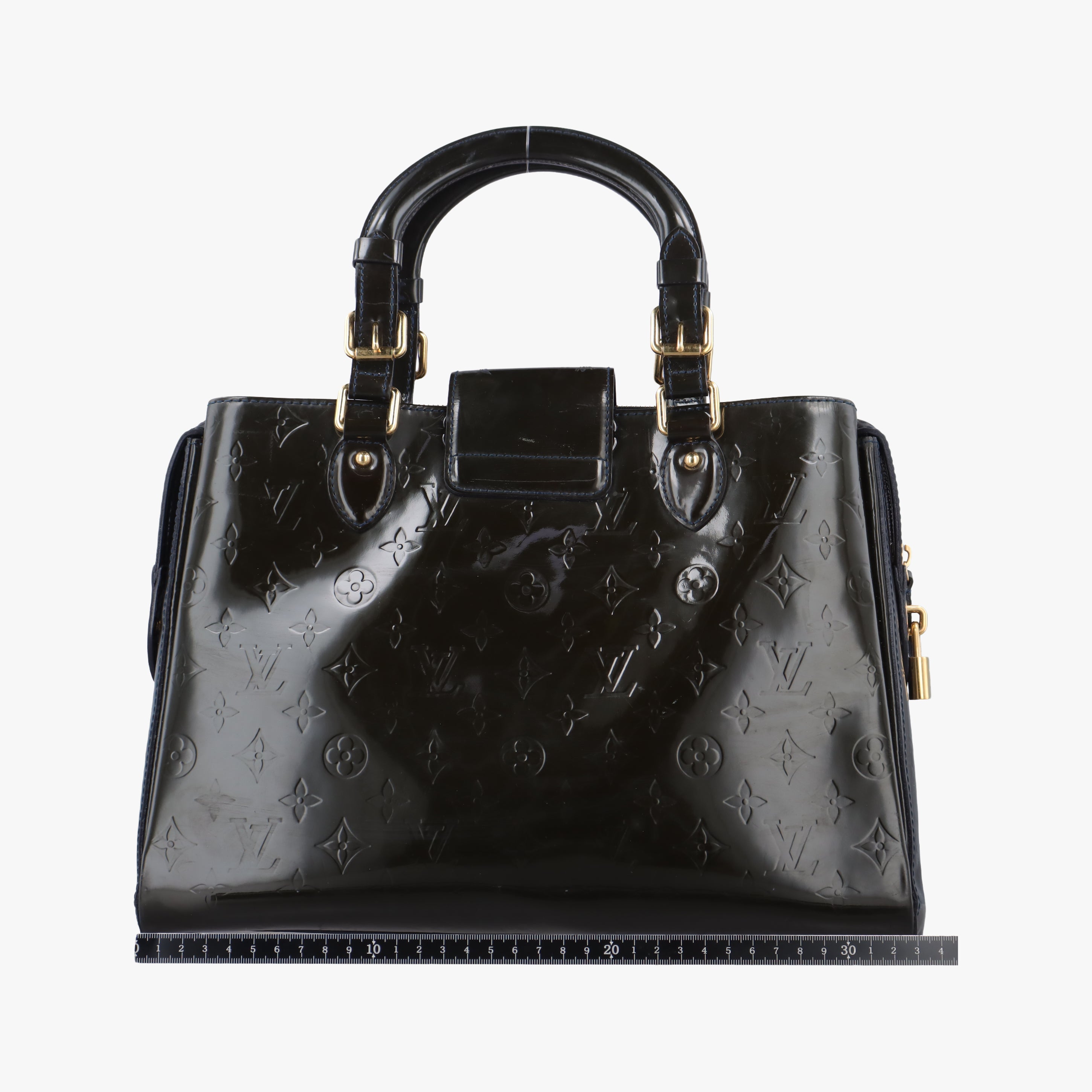 Pre-owned Louis Vuitton MELROSE AVENUE Bleu Nuit Vernis M93756 handbag | stylenewstar