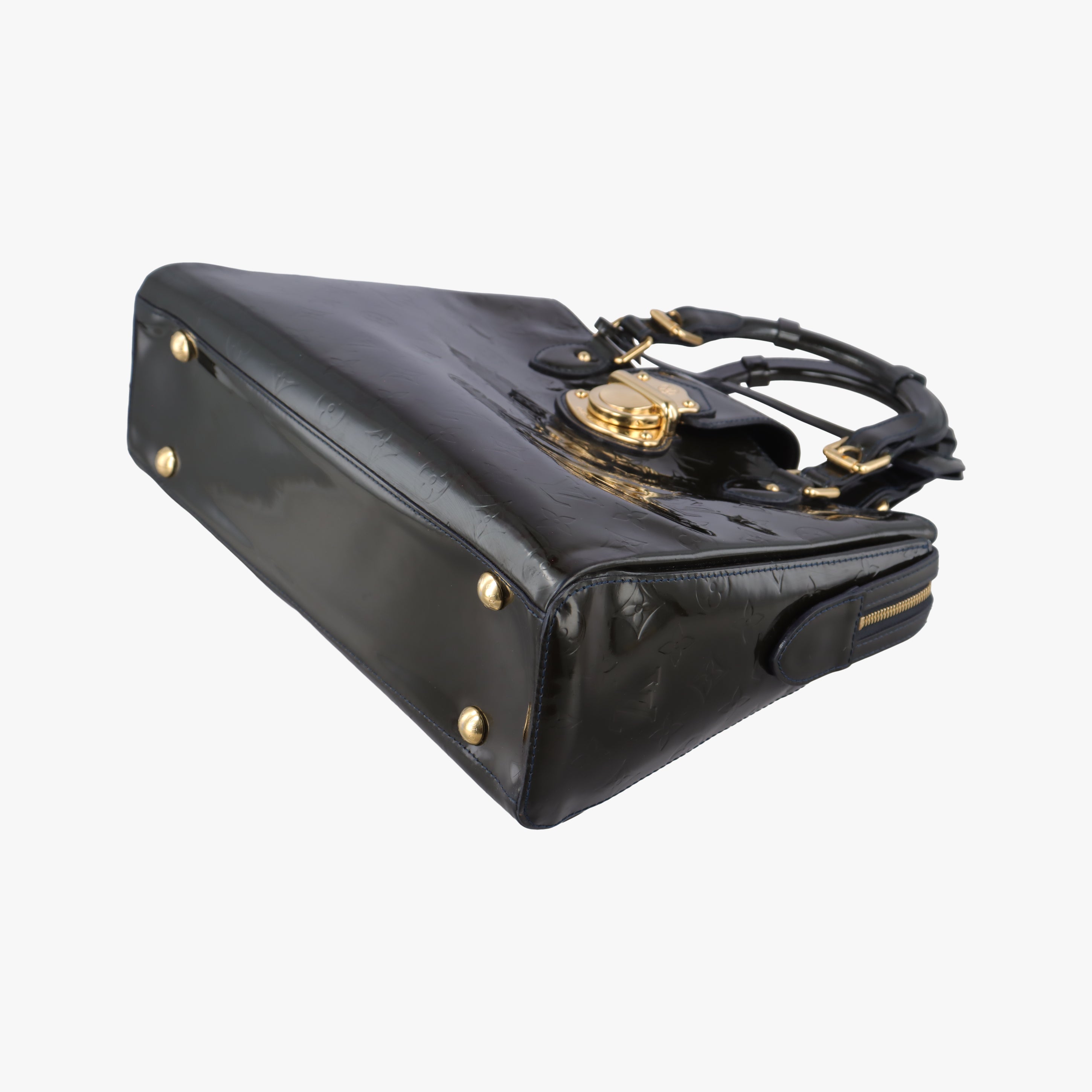 Pre-owned Louis Vuitton MELROSE AVENUE Bleu Nuit Vernis M93756 handbag | stylenewstar