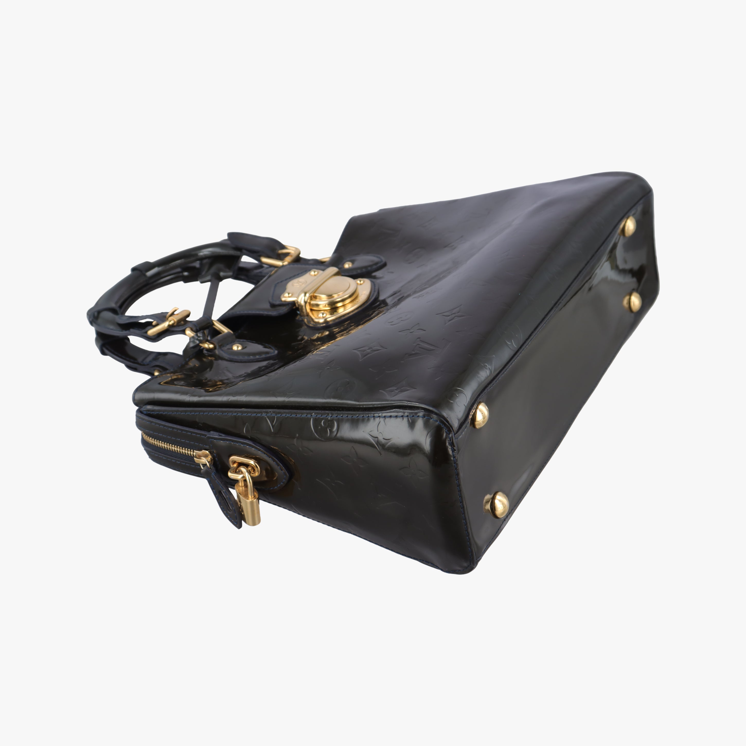 Pre-owned Louis Vuitton MELROSE AVENUE Bleu Nuit Vernis M93756 handbag | stylenewstar