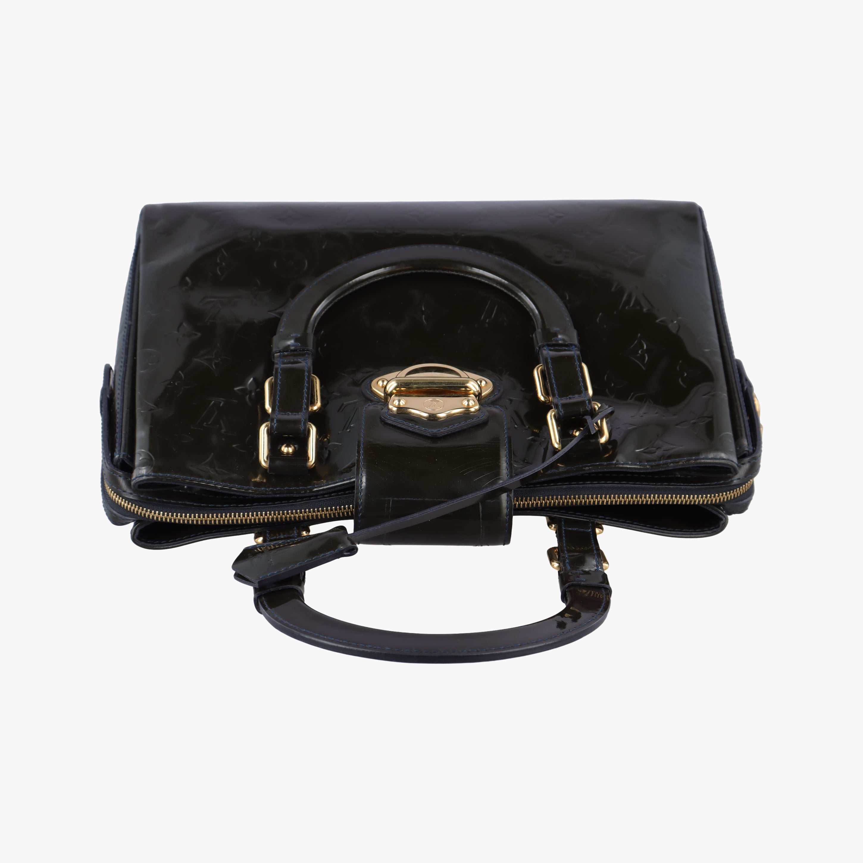 Pre-owned Louis Vuitton MELROSE AVENUE Bleu Nuit Vernis M93756 handbag | stylenewstar