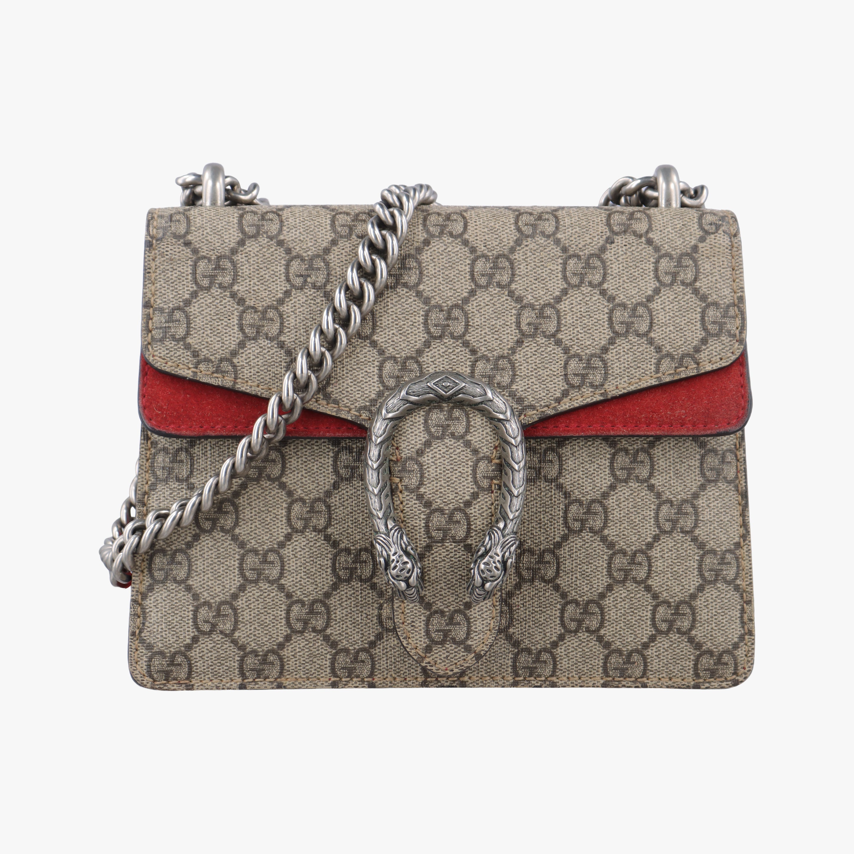 Pre-owned Gucci Dionysus beige×red PVC coated canvas 421970 shoulderbag | stylenewstar