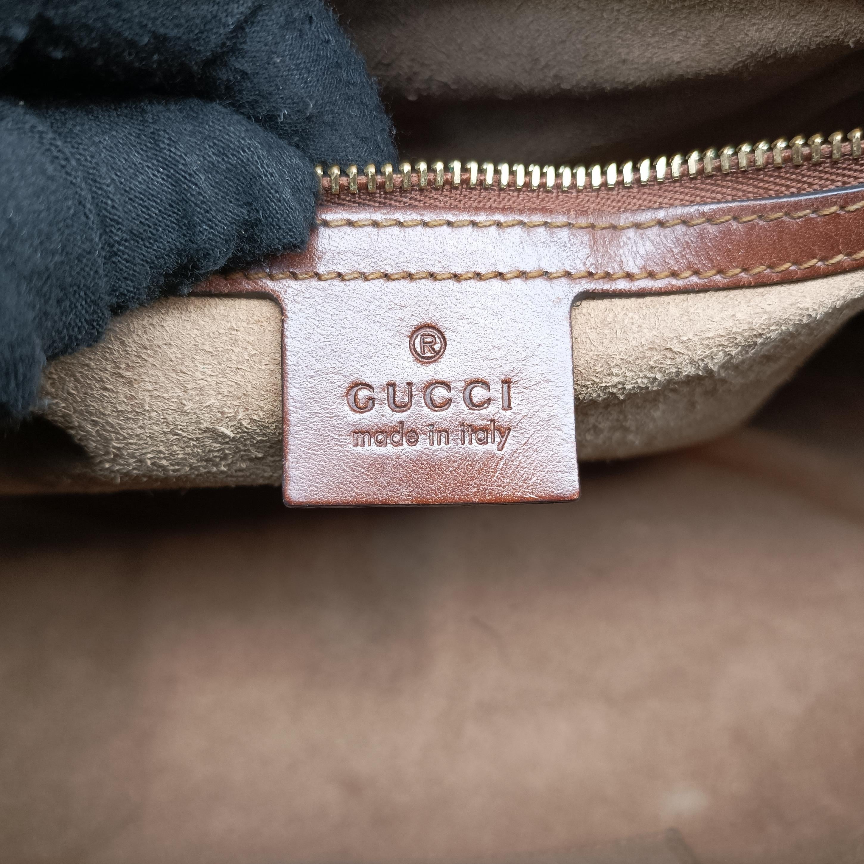 Pre-owned Gucci GG SUPREME beige×brown PVC coated canvas×Leather 409529 shoulderbag | stylenewstar