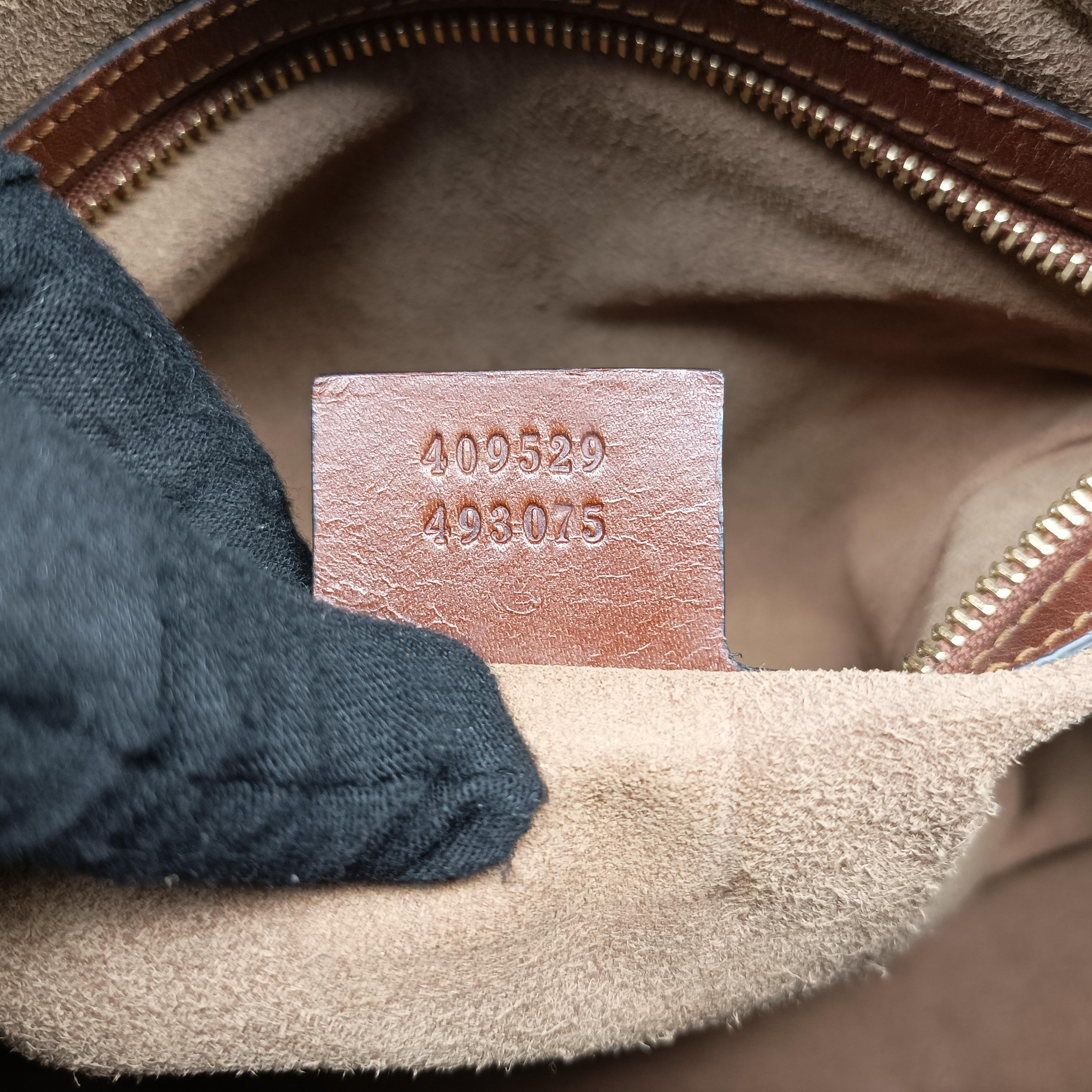 Pre-owned Gucci GG SUPREME beige×brown PVC coated canvas×Leather 409529 shoulderbag | stylenewstar