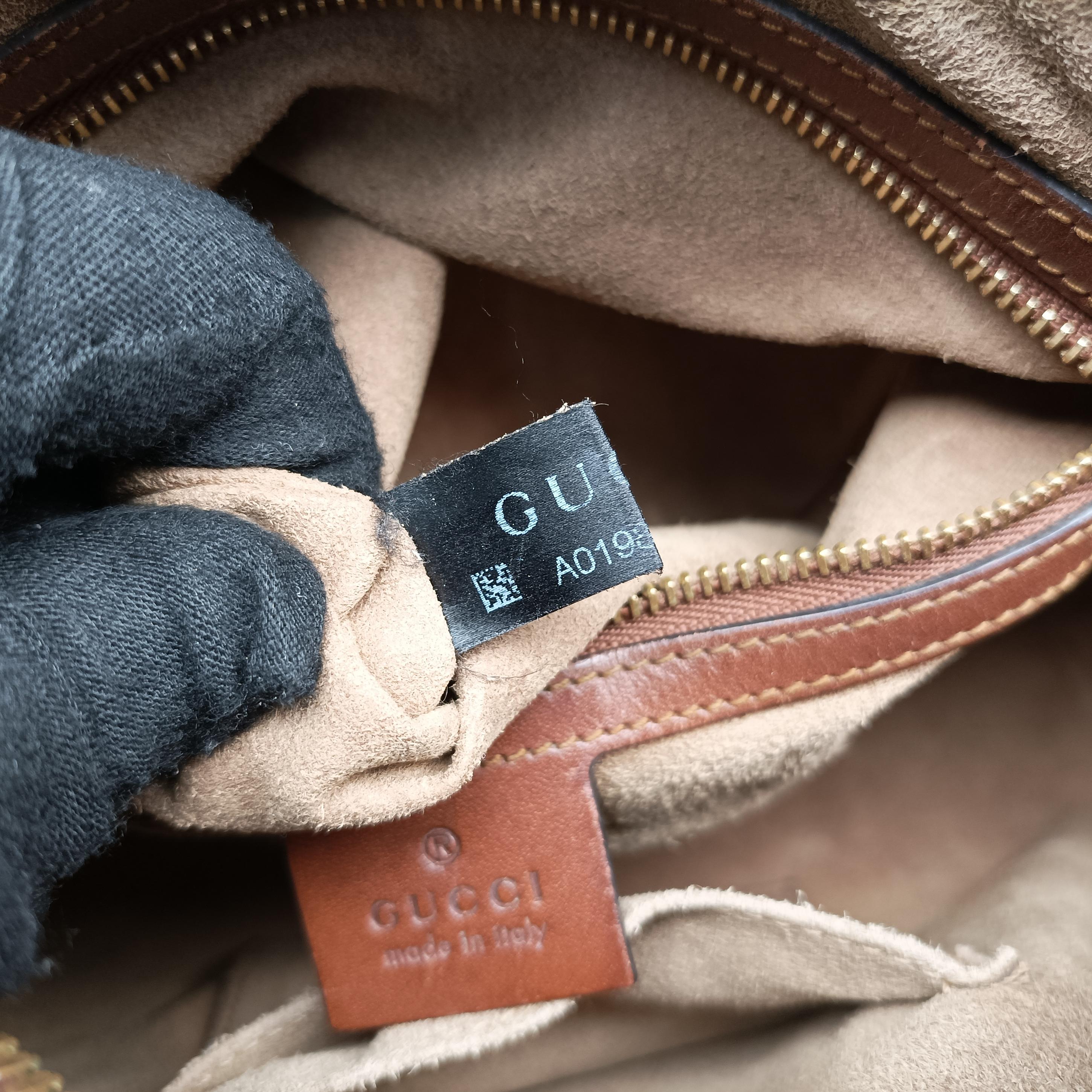 Pre-owned Gucci GG SUPREME beige×brown PVC coated canvas×Leather 409529 shoulderbag | stylenewstar