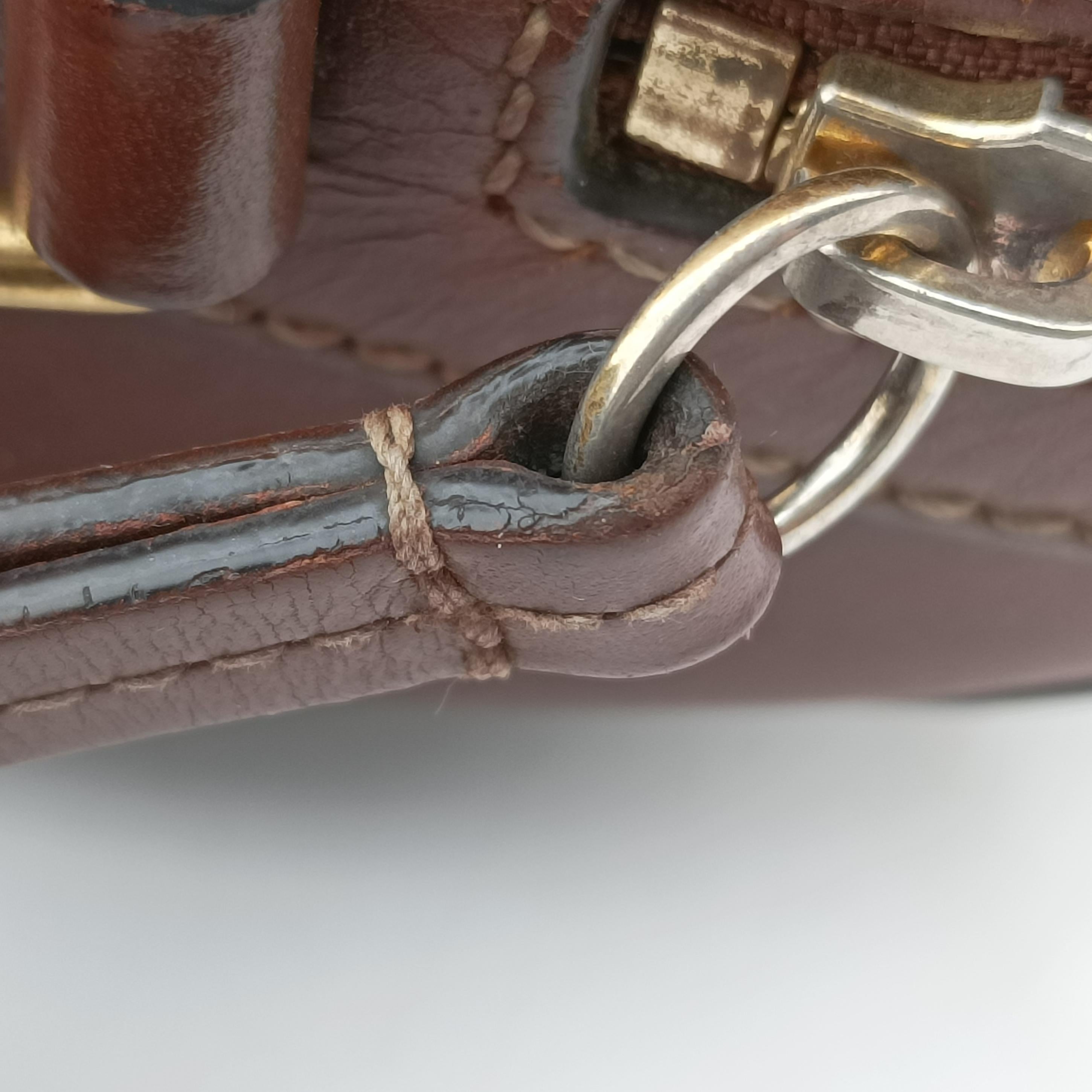 Pre-owned Gucci GG SUPREME beige×brown PVC coated canvas×Leather 409529 shoulderbag | stylenewstar