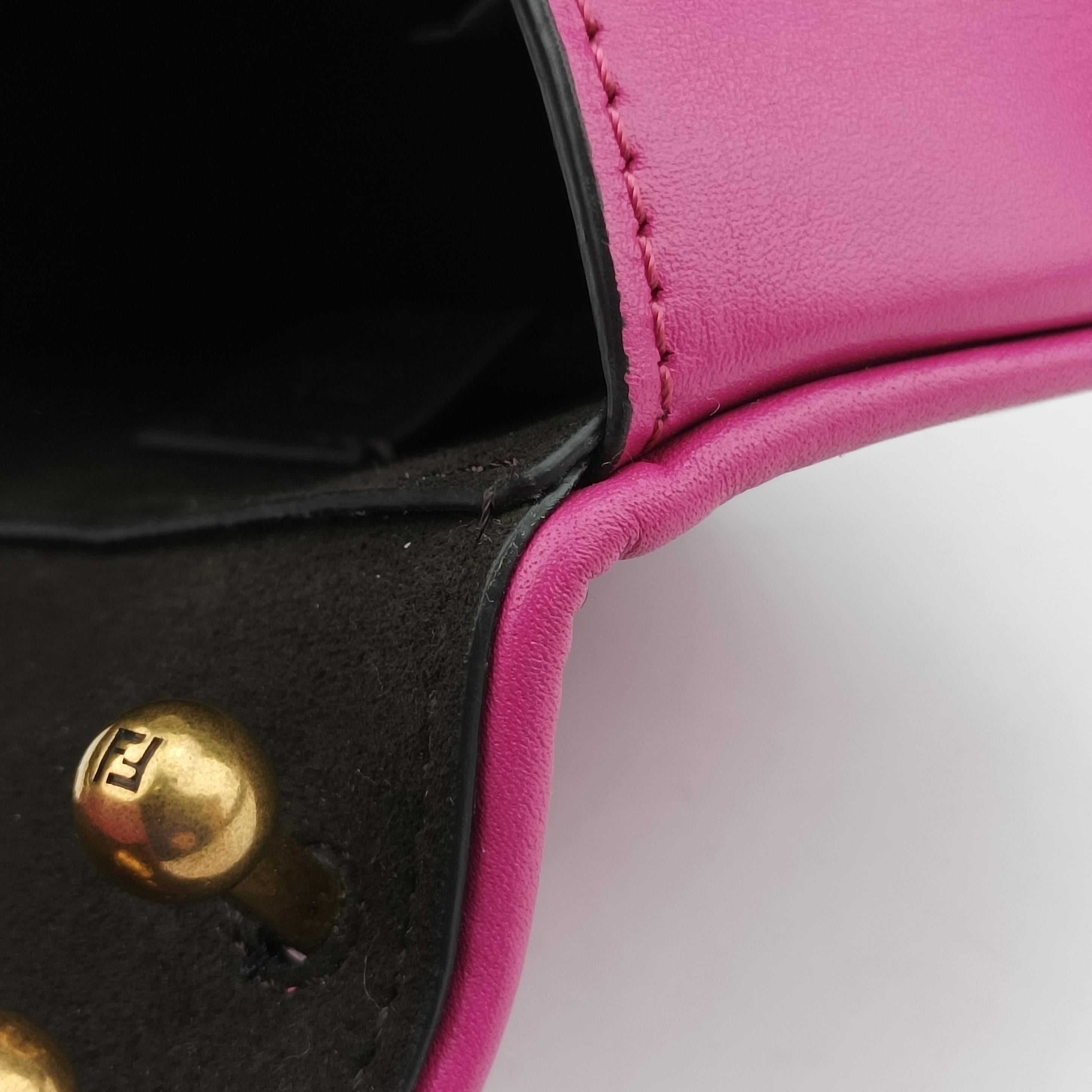 Pre-owned Fendi C'mon Small Rose Leather 7AS219 shoulderbag | stylenewstar