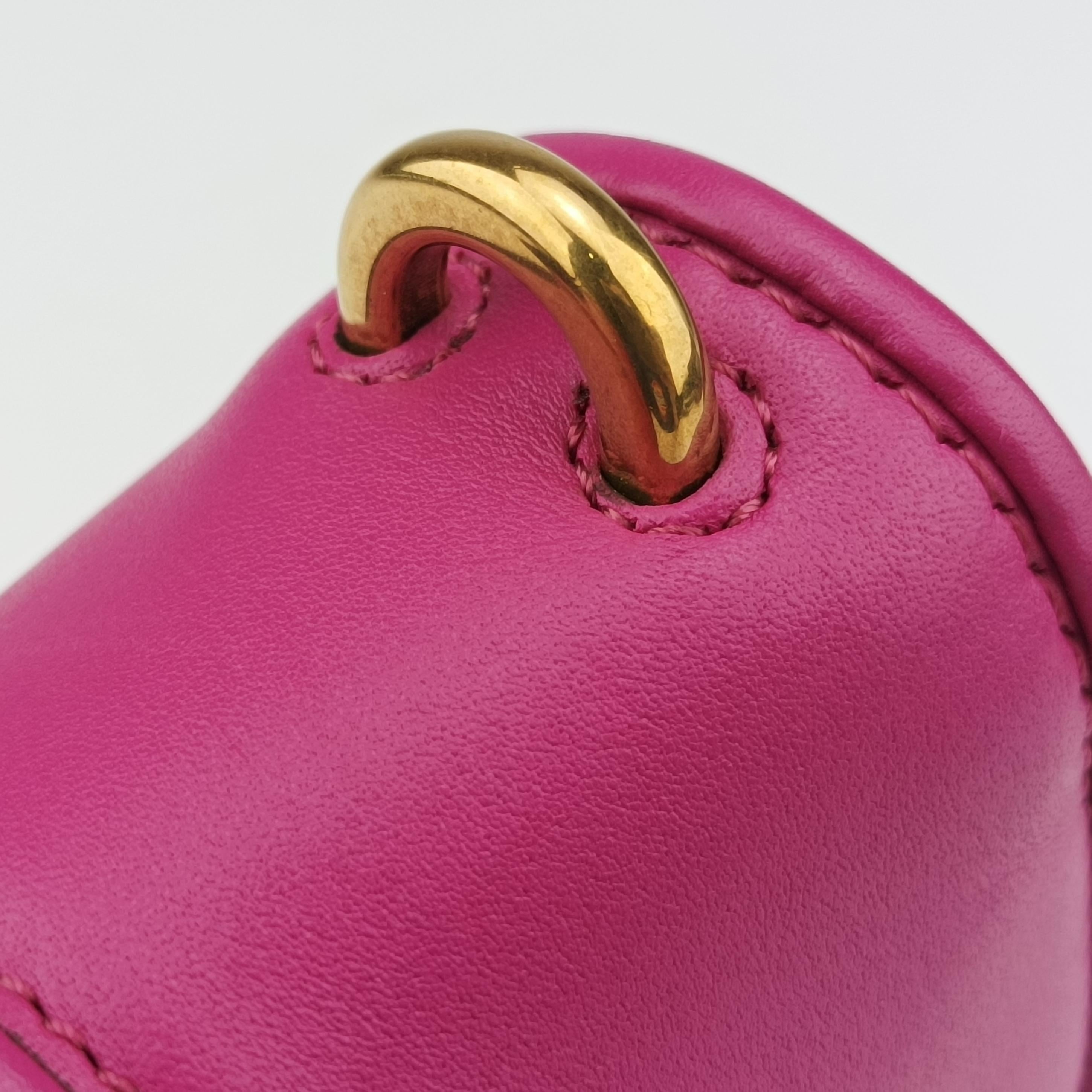 Pre-owned Fendi C'mon Small Rose Leather 7AS219 shoulderbag | stylenewstar