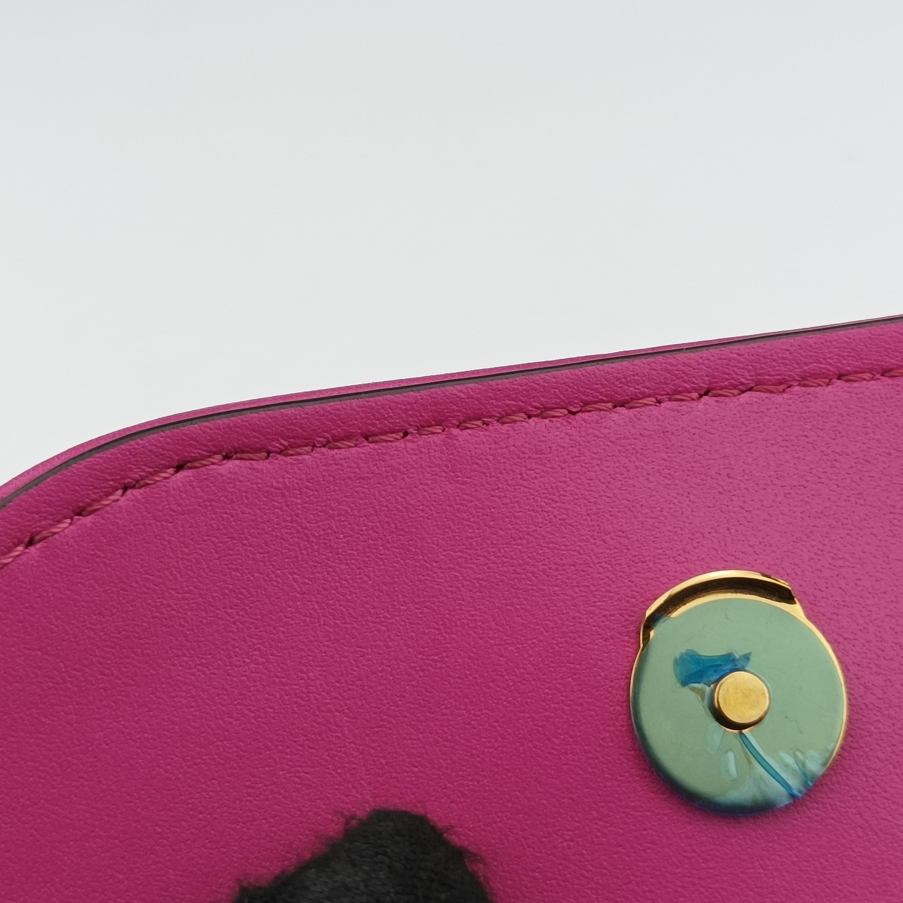 Pre-owned Fendi C'mon Small Rose Leather 7AS219 shoulderbag | stylenewstar