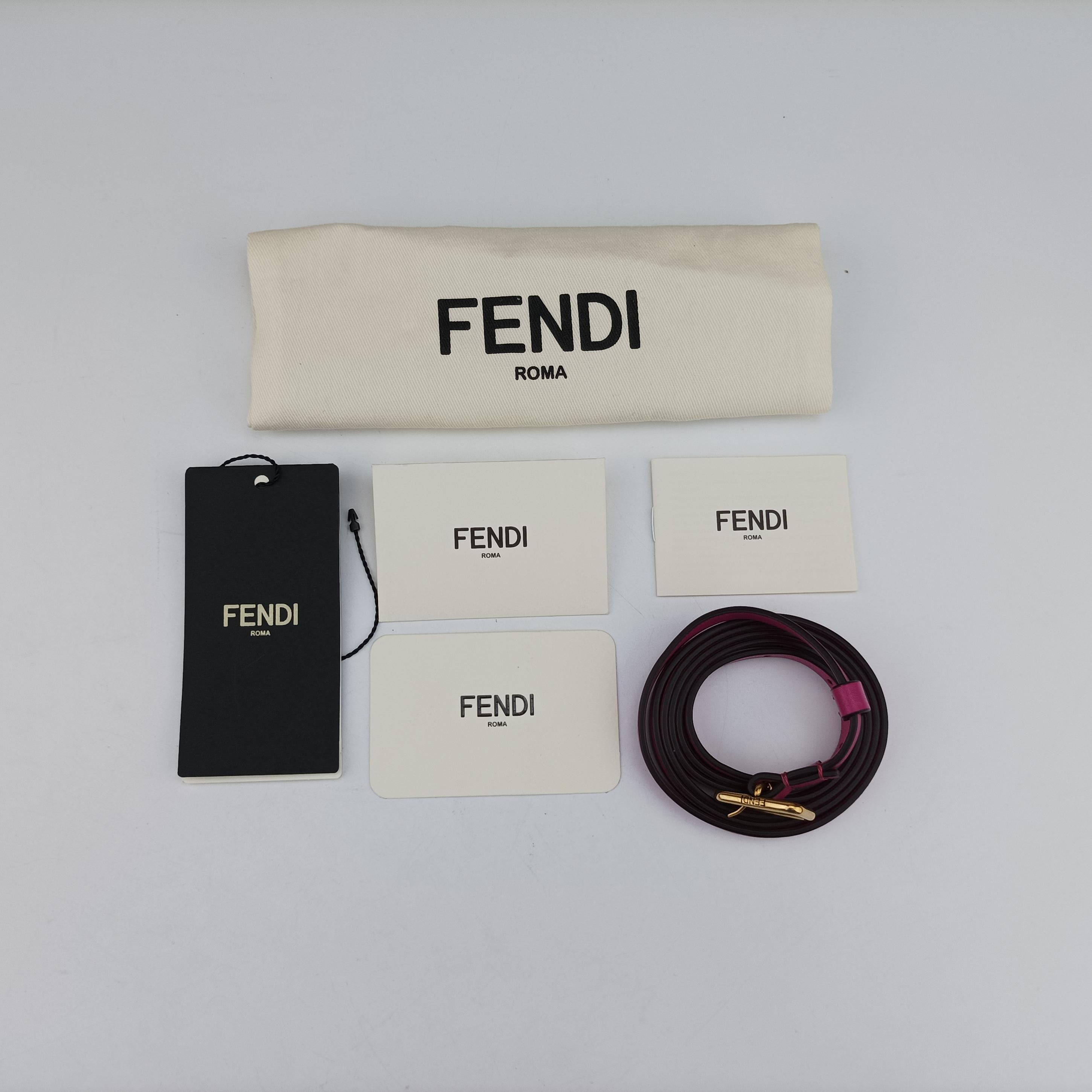 Pre-owned Fendi C'mon Small Rose Leather 7AS219 shoulderbag | stylenewstar