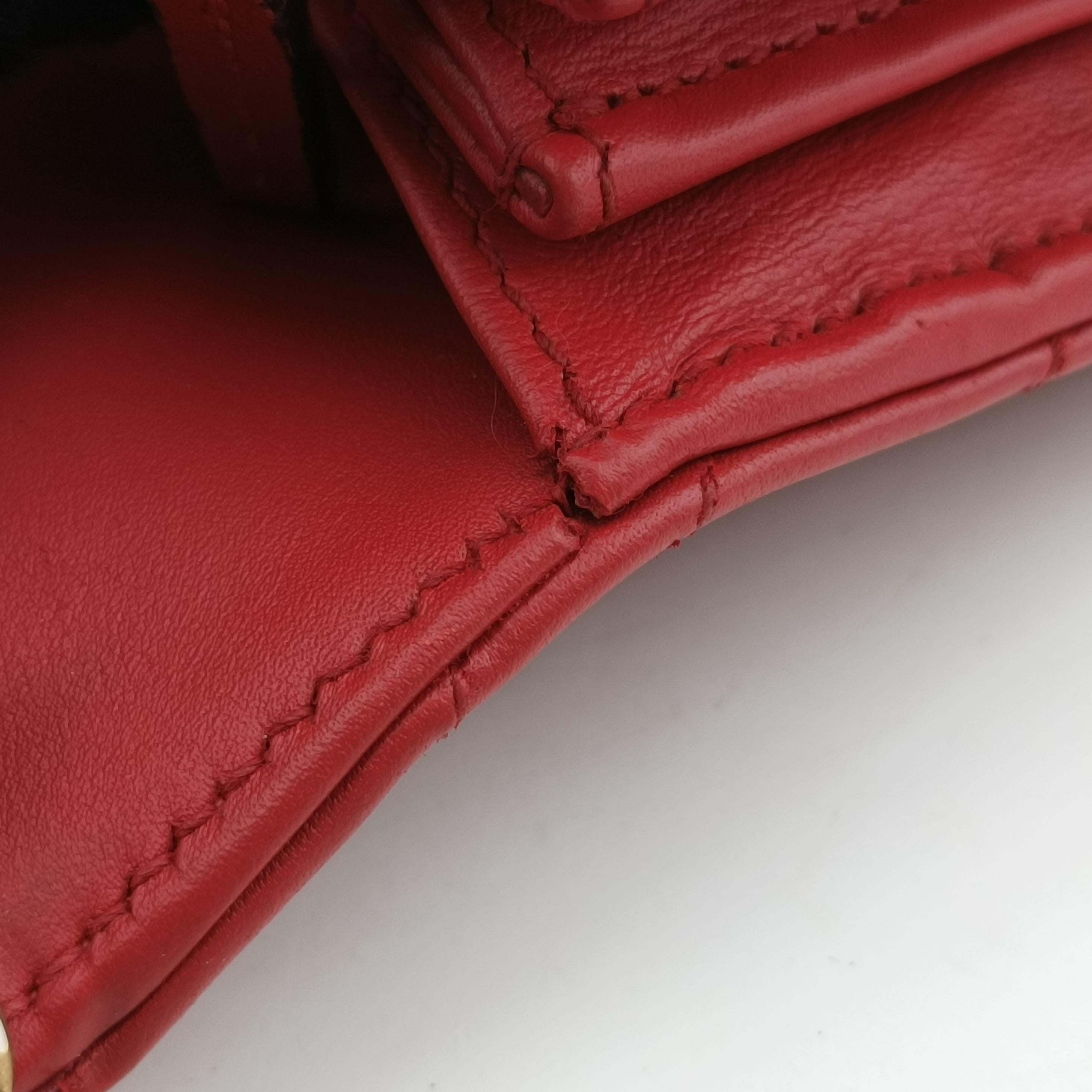 Pre-owned Gucci GG Marmont Red Leather 474575 shoulderbag | stylenewstar