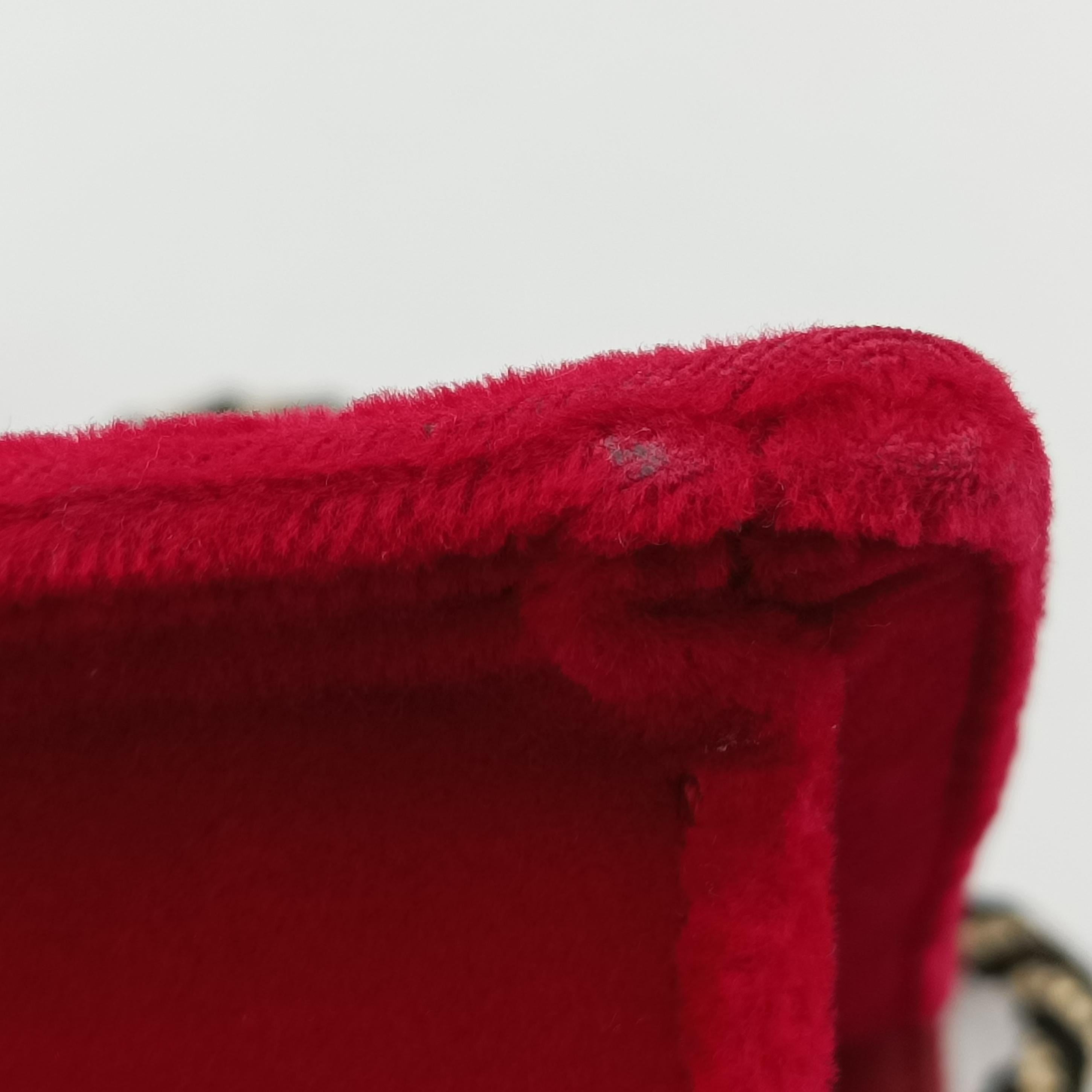 Vintage Gucci Square G Red velour 544242 shoulderbag | stylenewstar