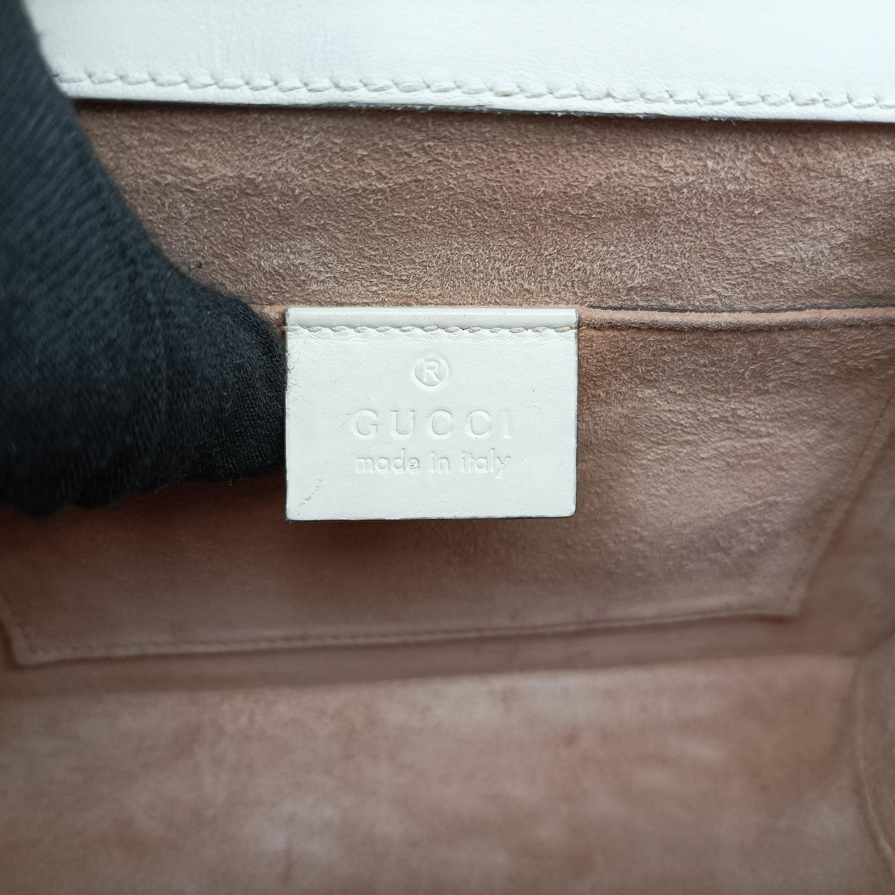 Vintage Gucci Sylvie Ivory×navy×red Leather 470270 shoulderbag | stylenewstar