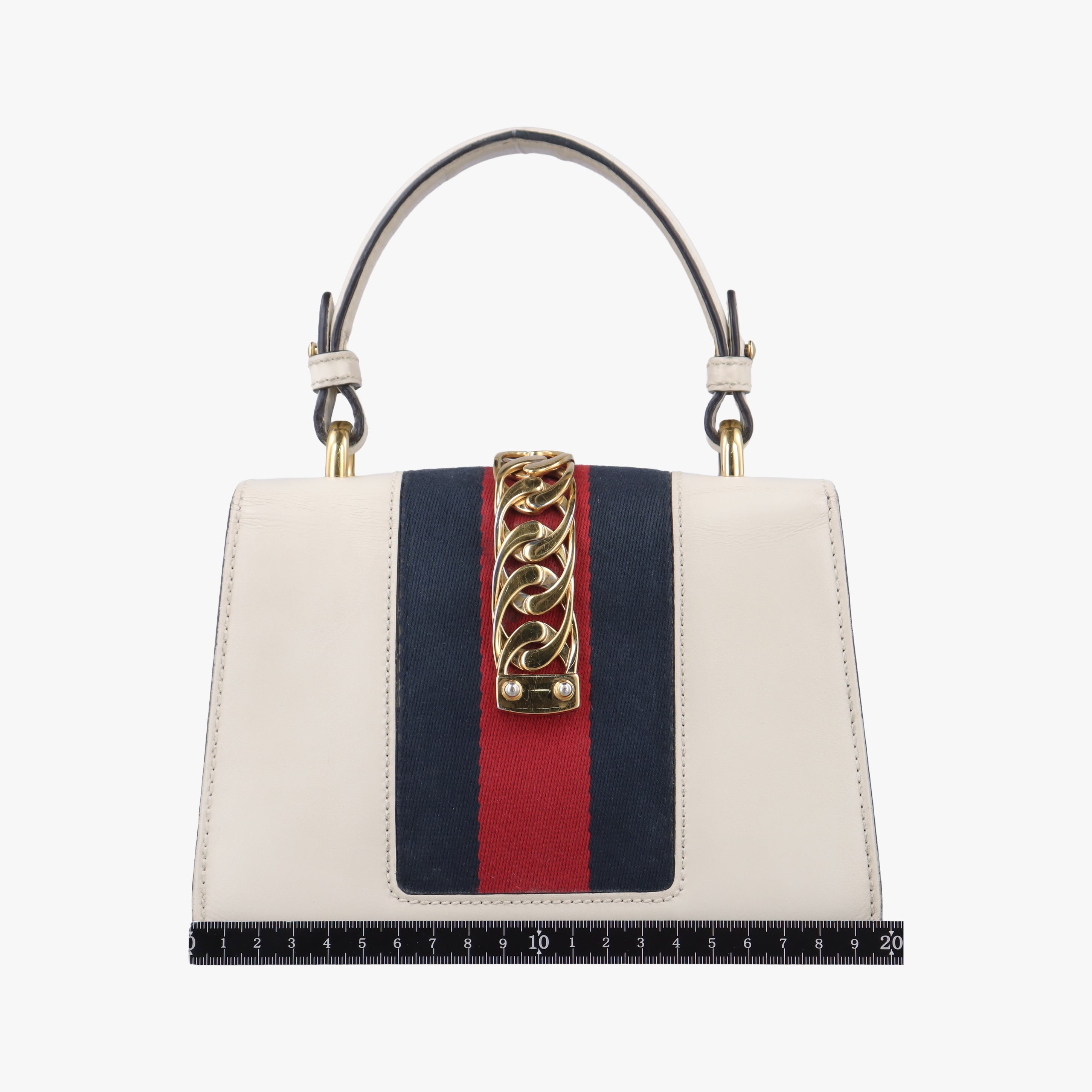 Vintage Gucci Sylvie Ivory×navy×red Leather 470270 shoulderbag | stylenewstar