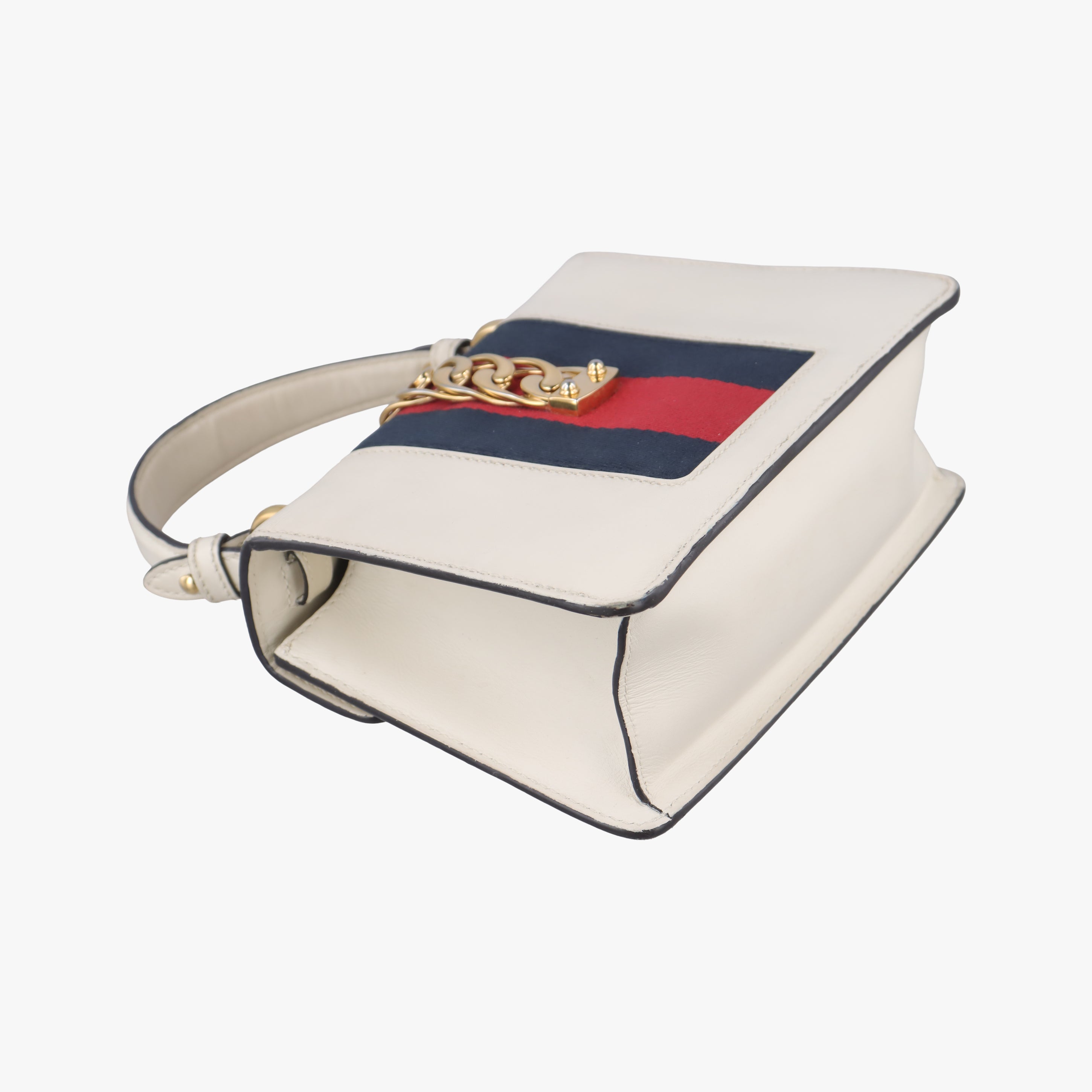 Vintage Gucci Sylvie Ivory×navy×red Leather 470270 shoulderbag | stylenewstar