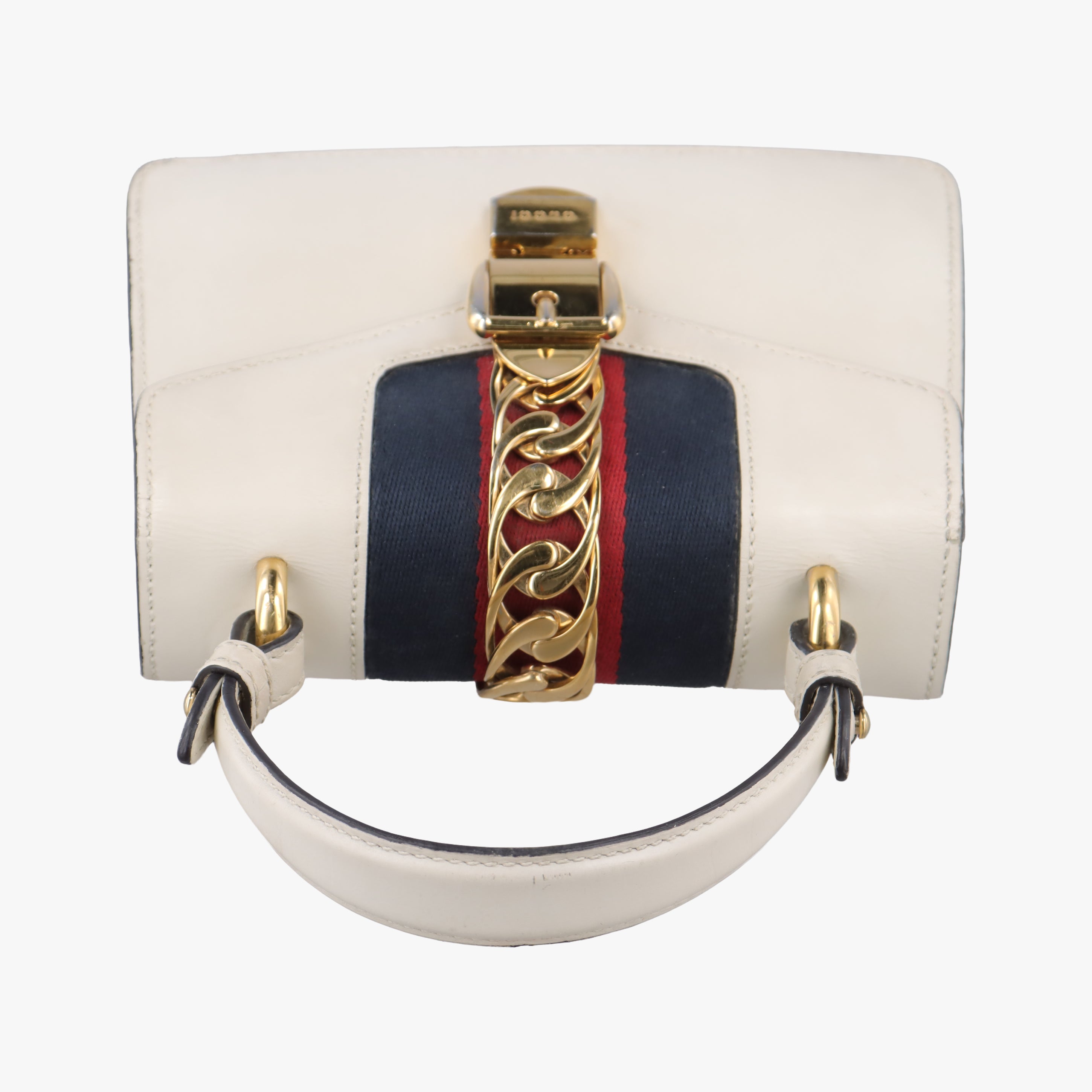 Vintage Gucci Sylvie Ivory×navy×red Leather 470270 shoulderbag | stylenewstar