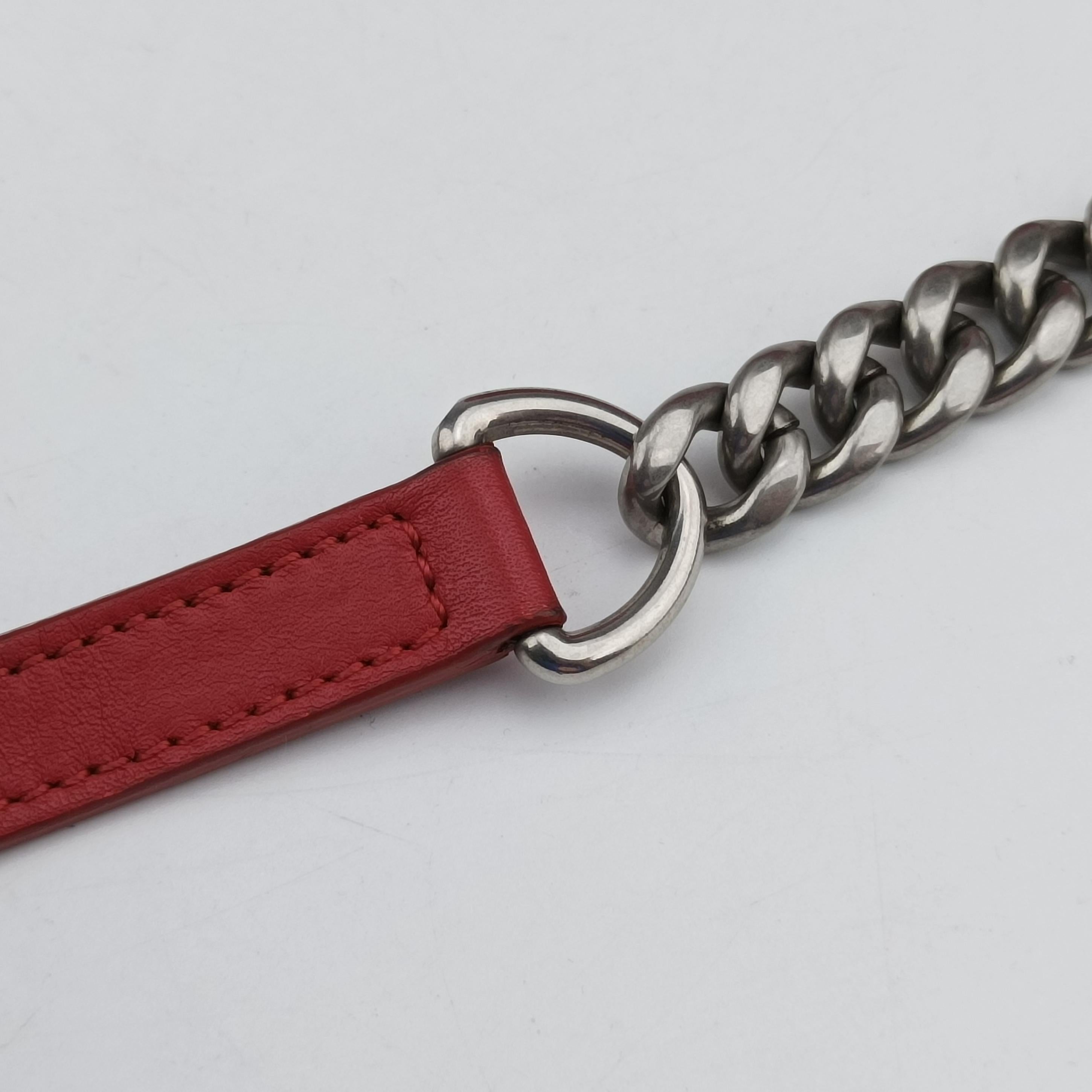 Secondhand Louis Vuitton NEW WAVE Chain PM ROUGE ECARLATE Leather M51930 shoulderbag | stylenewstar