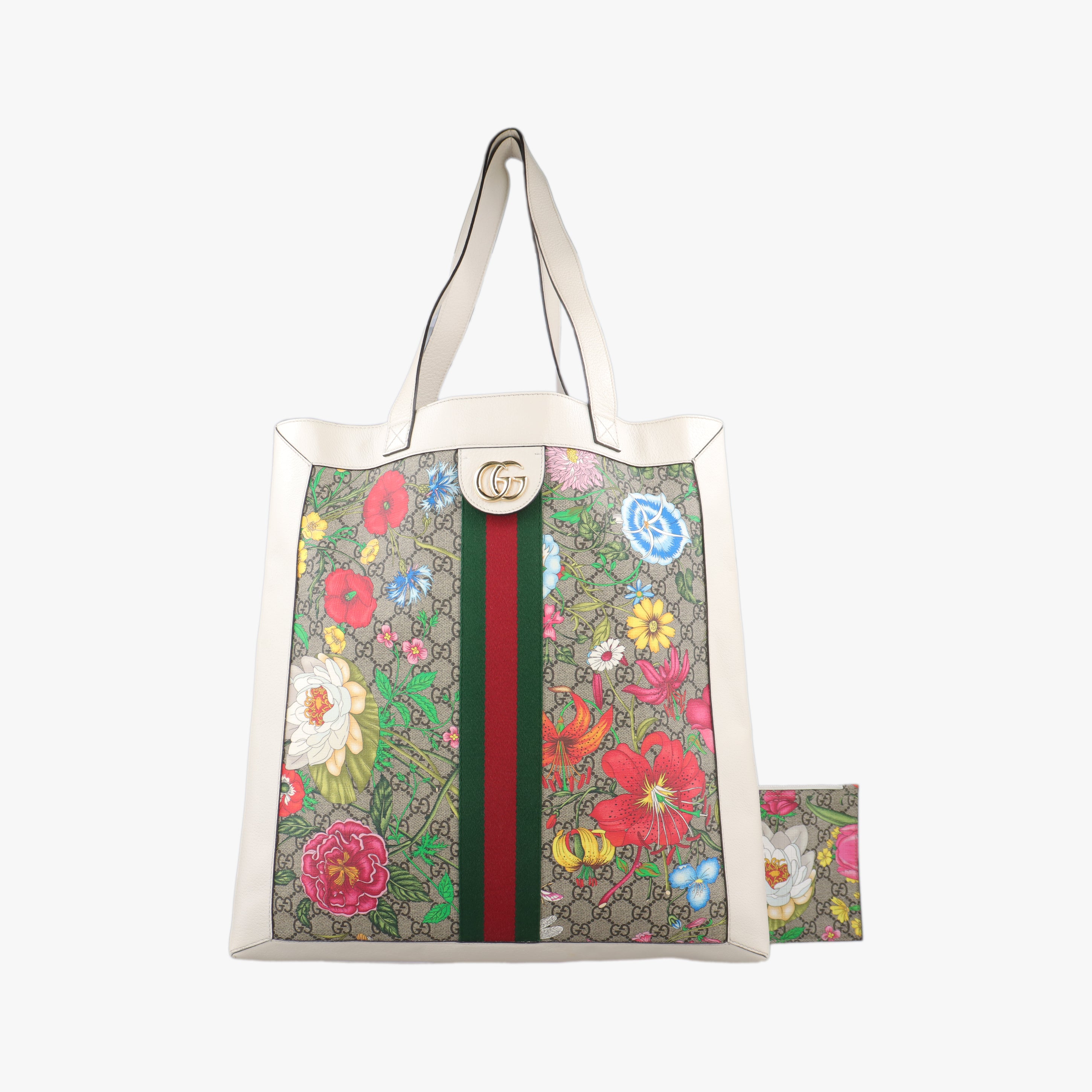 Vintage Gucci Ophidia flora Beige x Multicolour PVC coated canvas 519335 handbag | stylenewstar