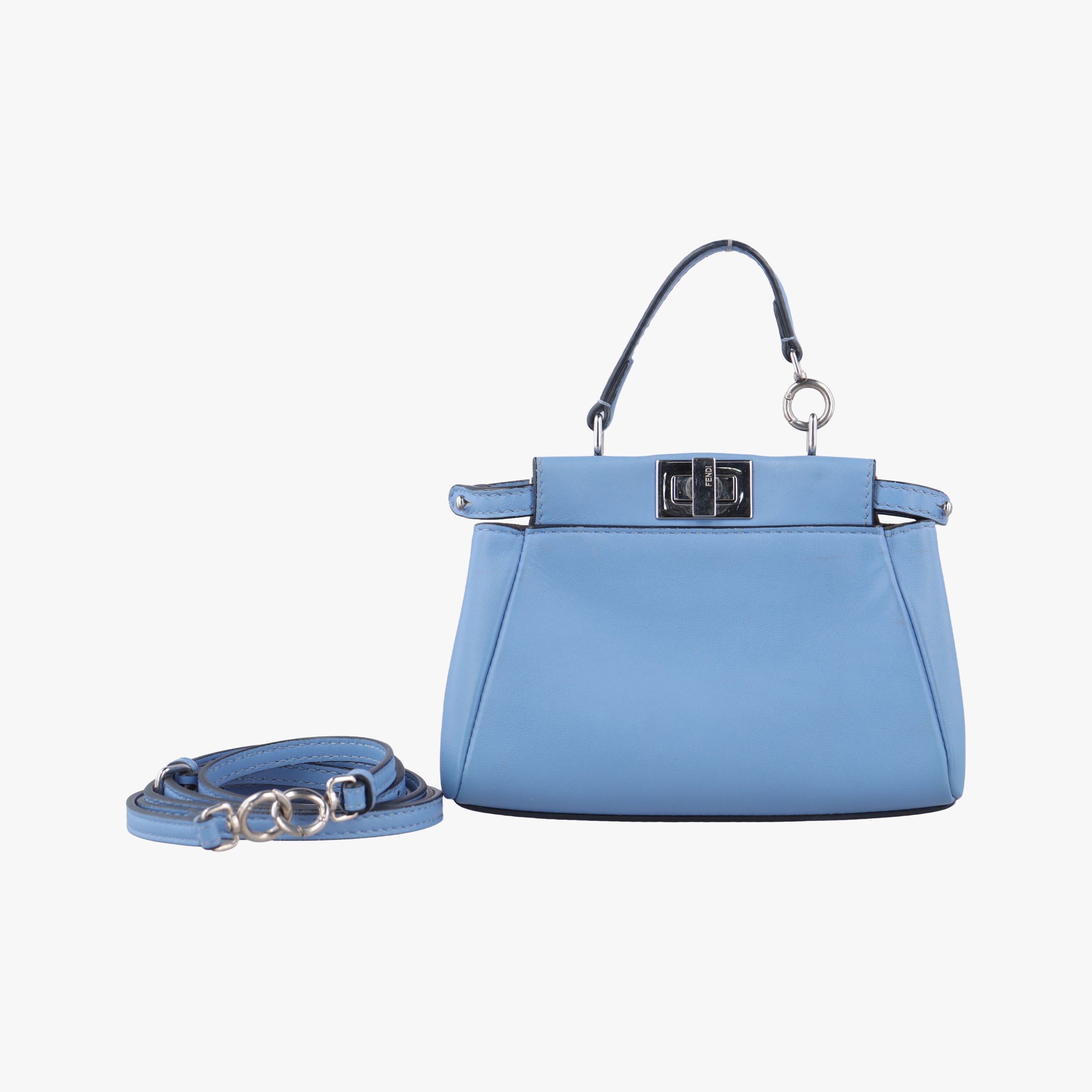 Vintage Fendi Micro Peekaboo Blue Leather 8M0355 shoulderbag | stylenewstar