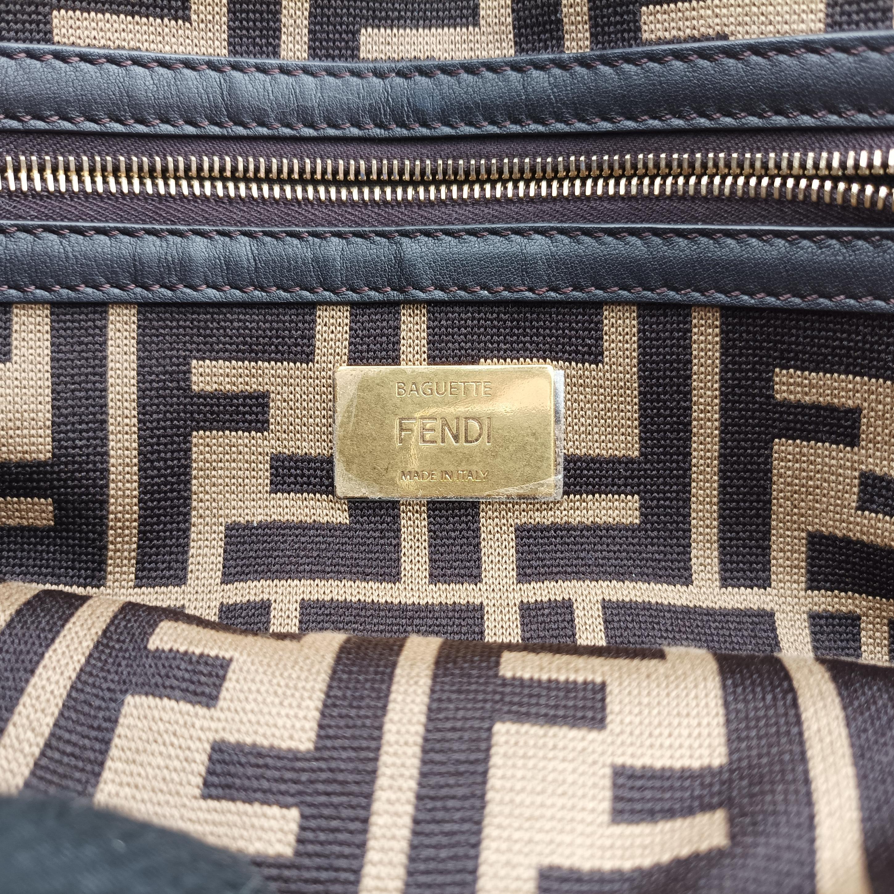 Pre-owned Fendi BAGUETTE Multicolour straw 8BR600 shoulderbag | stylenewstar