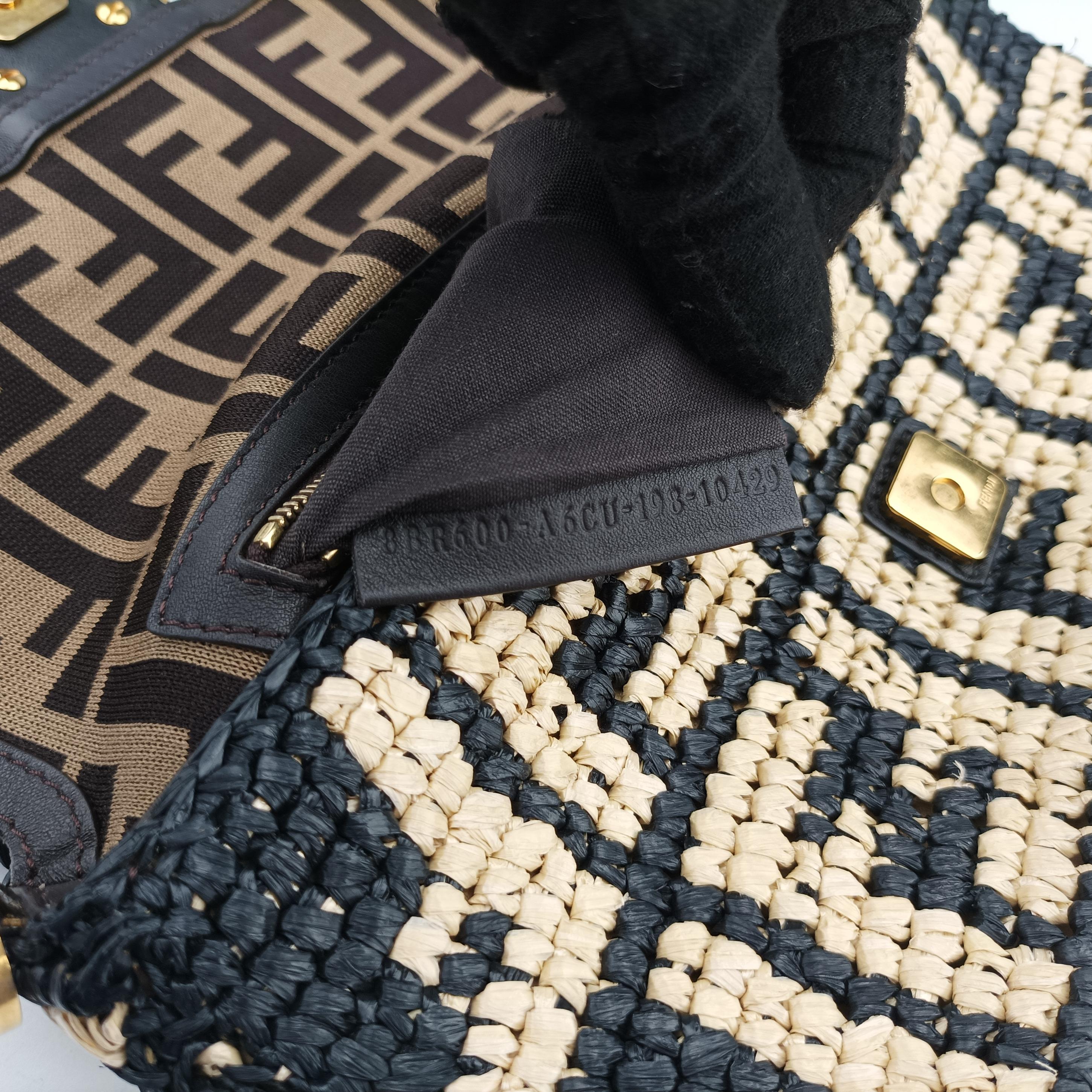 Pre-owned Fendi BAGUETTE Multicolour straw 8BR600 shoulderbag | stylenewstar