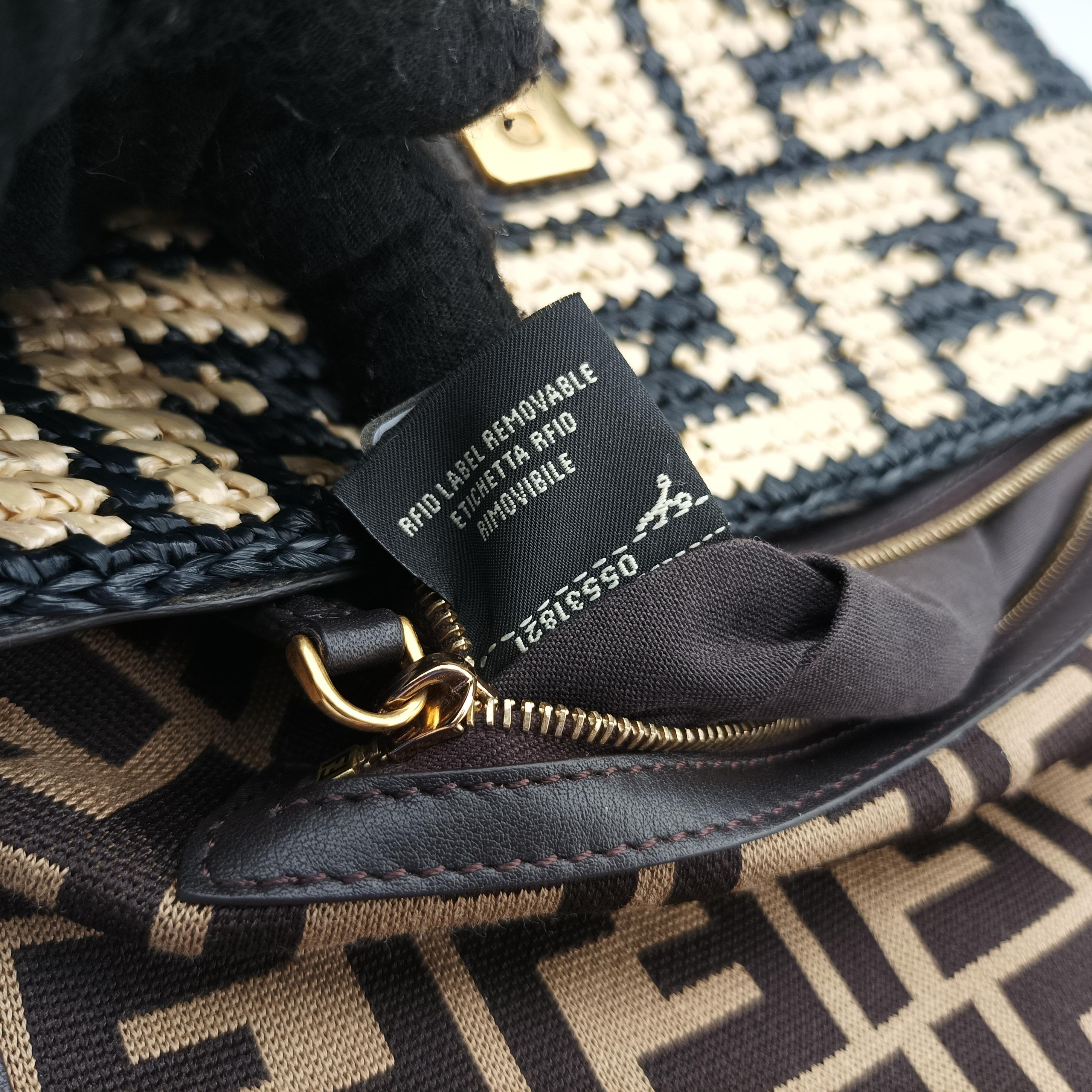 Pre-owned Fendi BAGUETTE Multicolour straw 8BR600 shoulderbag | stylenewstar