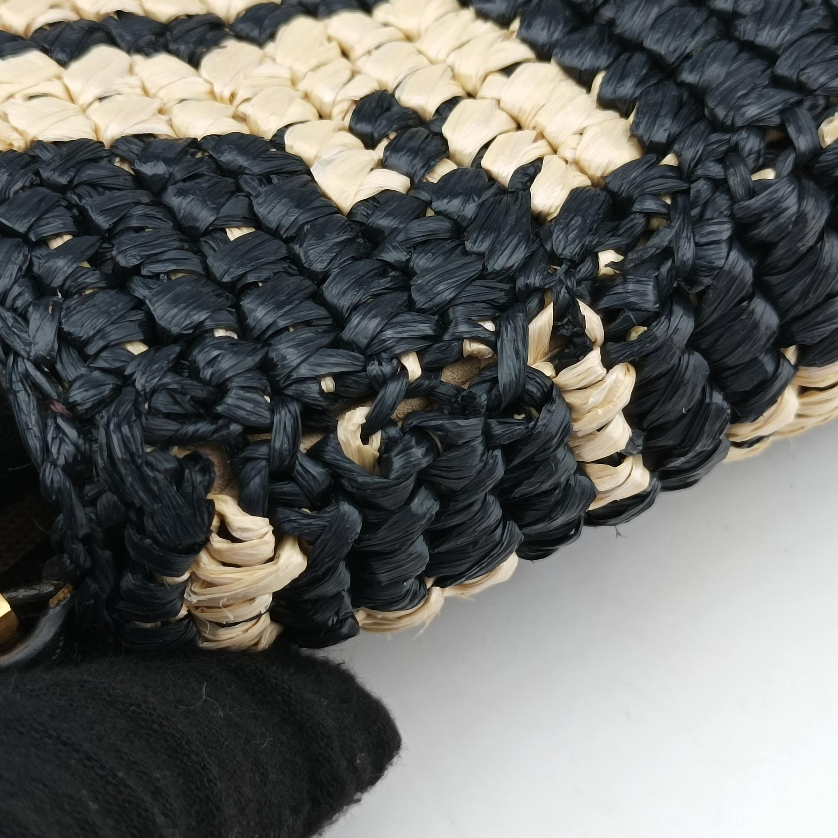 Pre-owned Fendi BAGUETTE Multicolour straw 8BR600 shoulderbag | stylenewstar