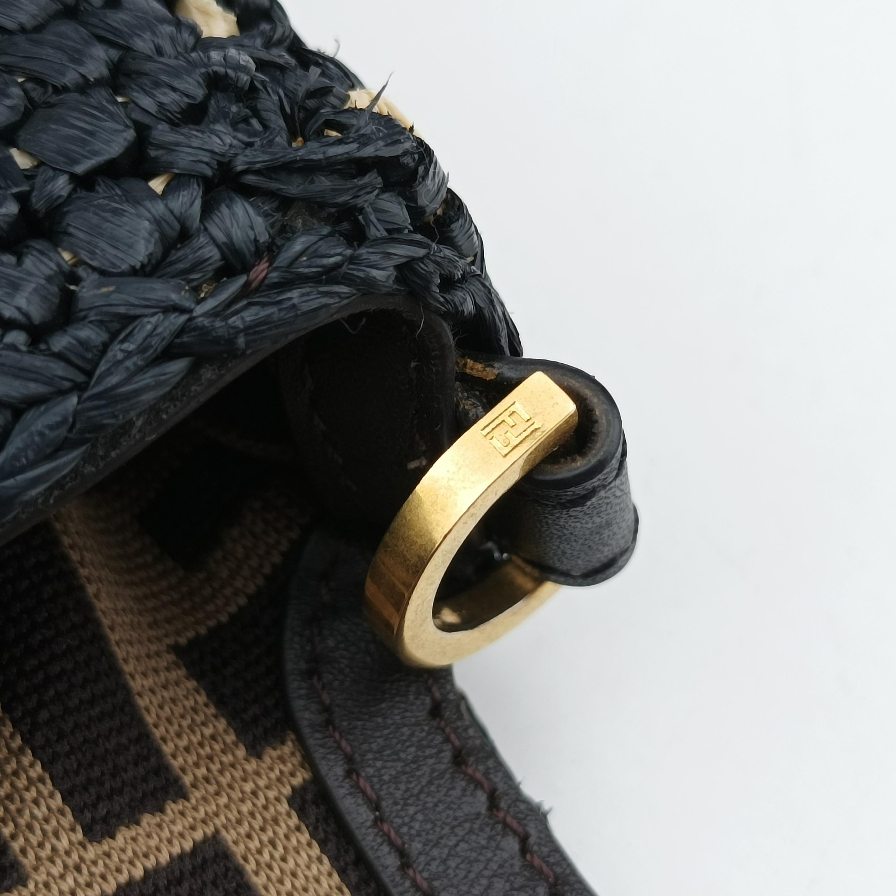 Pre-owned Fendi BAGUETTE Multicolour straw 8BR600 shoulderbag | stylenewstar