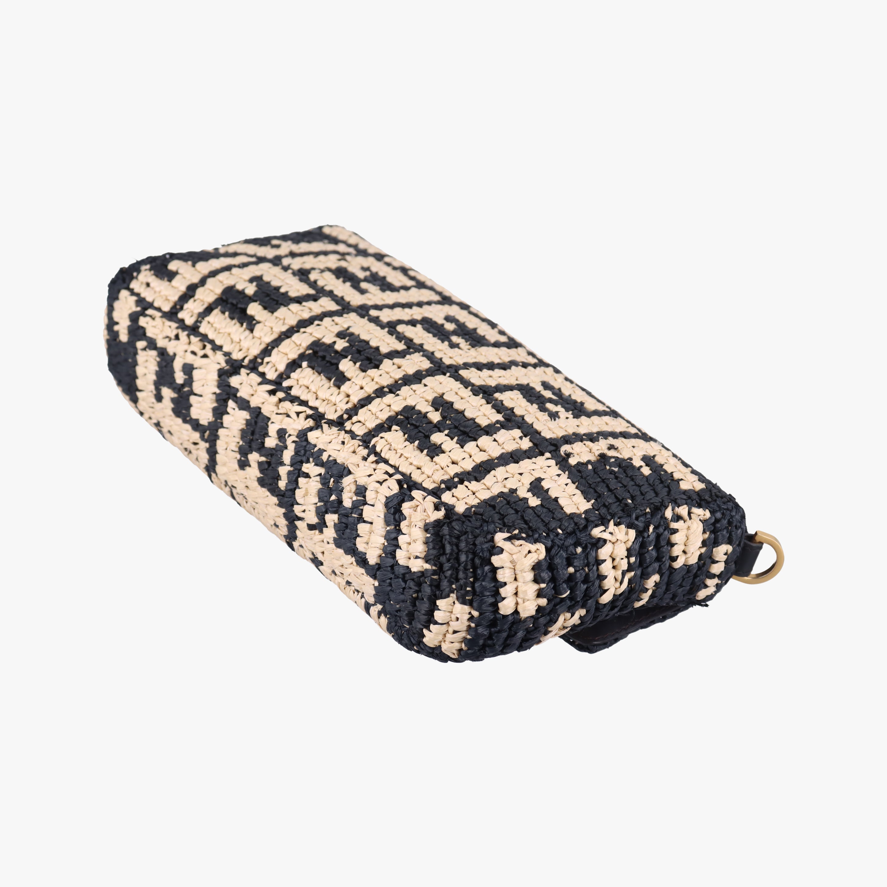 Pre-owned Fendi BAGUETTE Multicolour straw 8BR600 shoulderbag | stylenewstar