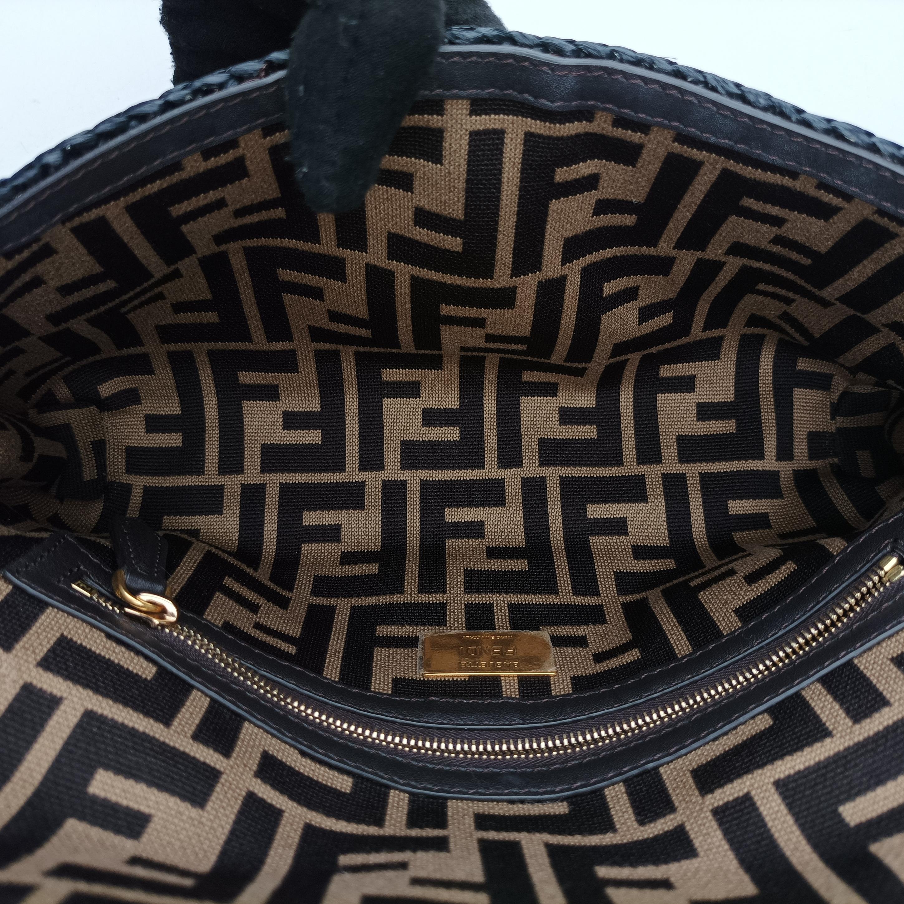 Pre-owned Fendi BAGUETTE Multicolour straw 8BR600 shoulderbag | stylenewstar