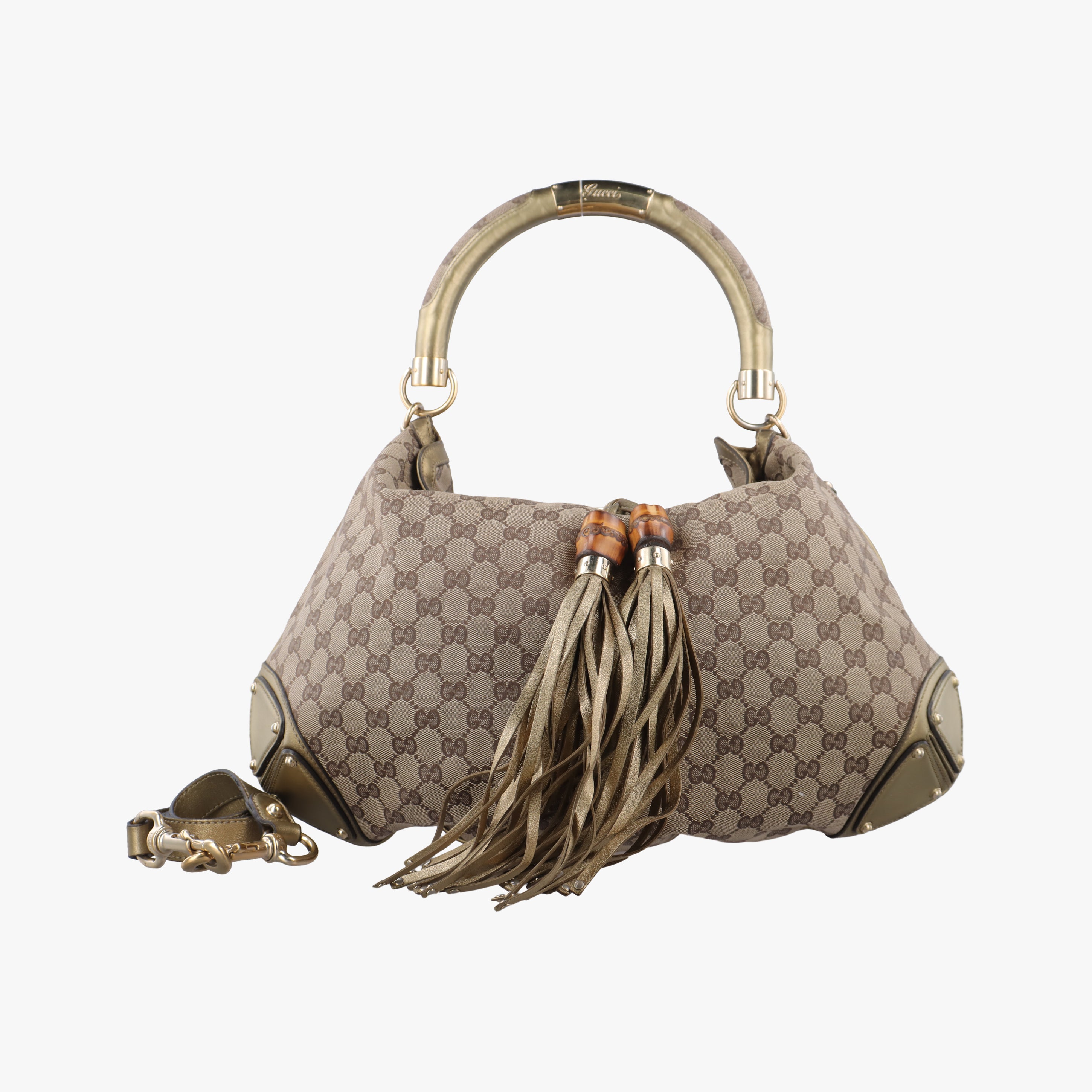 Secondhand Gucci GG Bamboo Brown canvas 182888 shoulderbag | stylenewstar