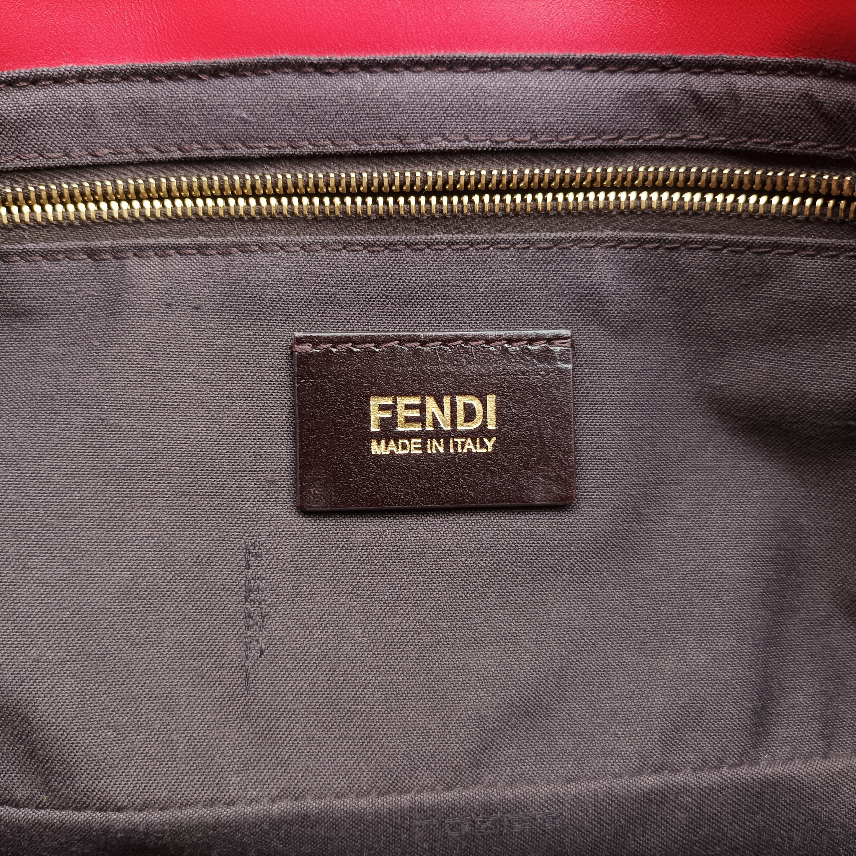 Secondhand Fendi Baguette Chain Flap Red Leather 8BT139 shoulderbag | stylenewstar